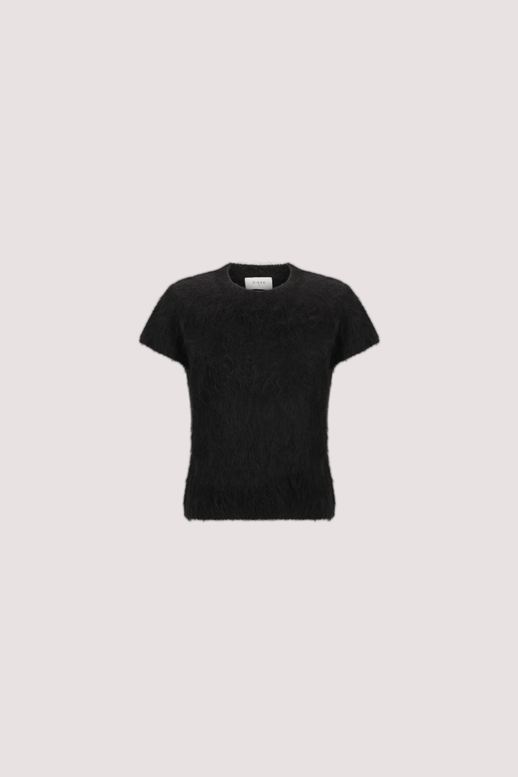 SALMA BLACK CAP SLEEVE KNIT TOP