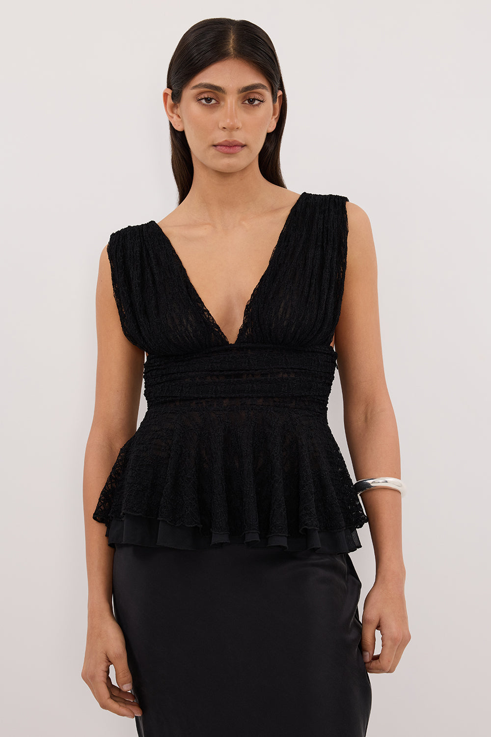 LIZZIE BLACK LACE PEPLUM TOP DISSH LIZZIE BLACK LACE PEPLUM TOP DISSH