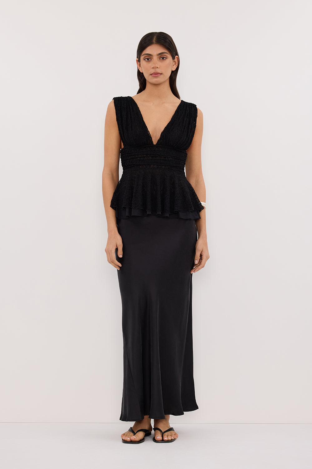 LIZZIE BLACK LACE PEPLUM TOP