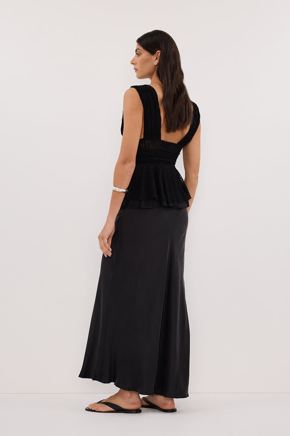 LIZZIE BLACK LACE PEPLUM TOP