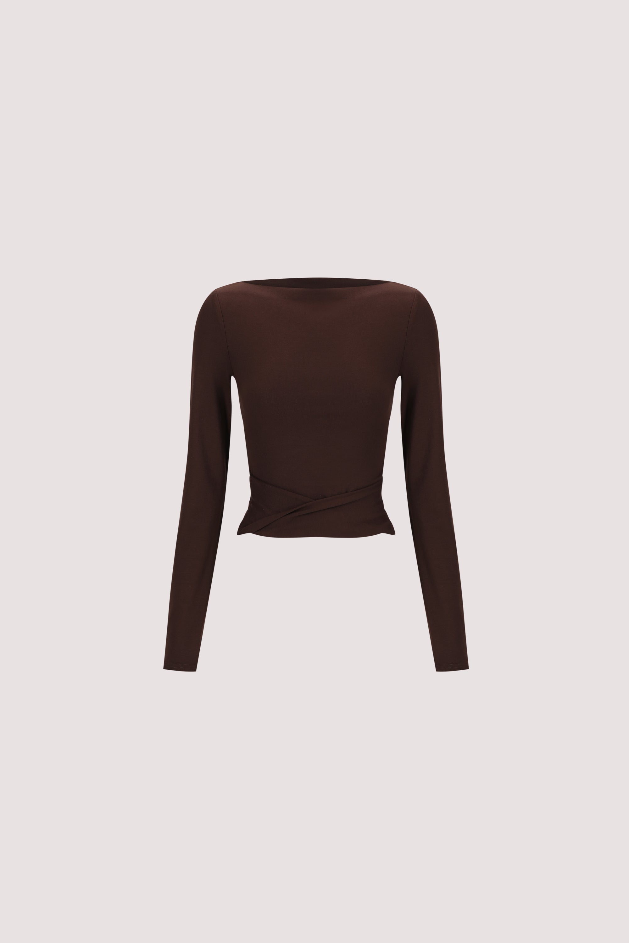 HADLEY CHOC LONG SLEEVE TWIST TOP – DISSH