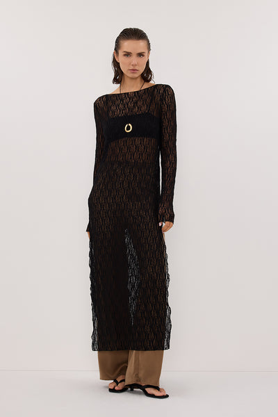 Stas wearing LIZZIE BLACK BOAT NECK TUNIC TOP