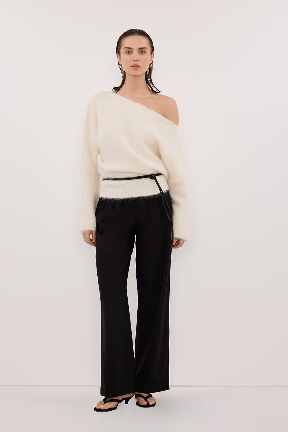 SALMA IVORY ASYM KNIT JUMPER