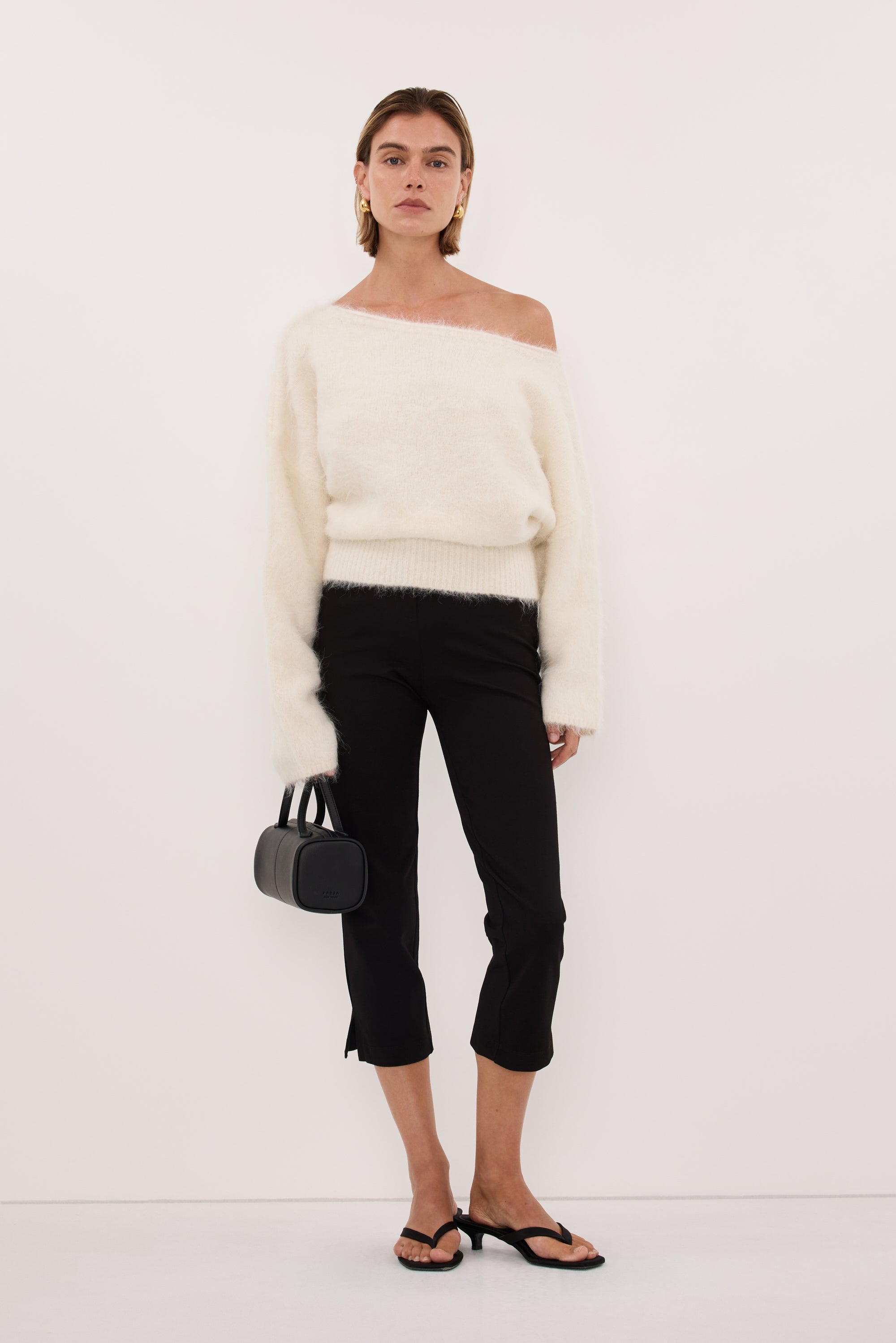 SALMA IVORY ASYM KNIT JUMPER