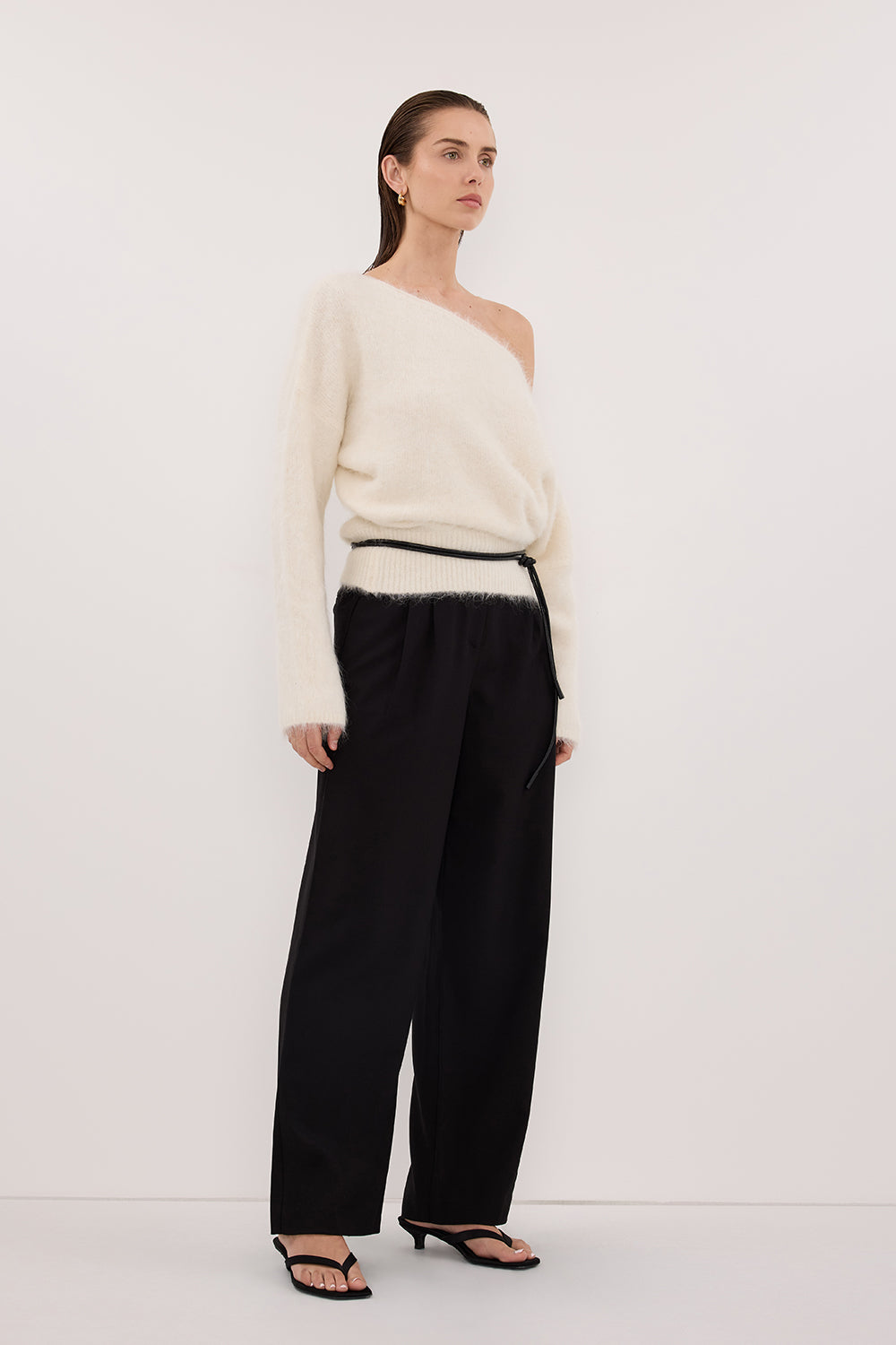 SALMA IVORY ASYM KNIT JUMPER