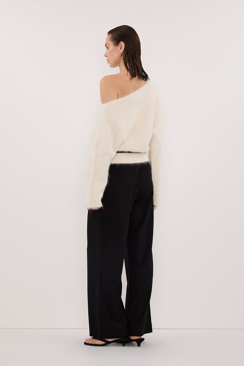 SALMA IVORY ASYM KNIT JUMPER – DISSH