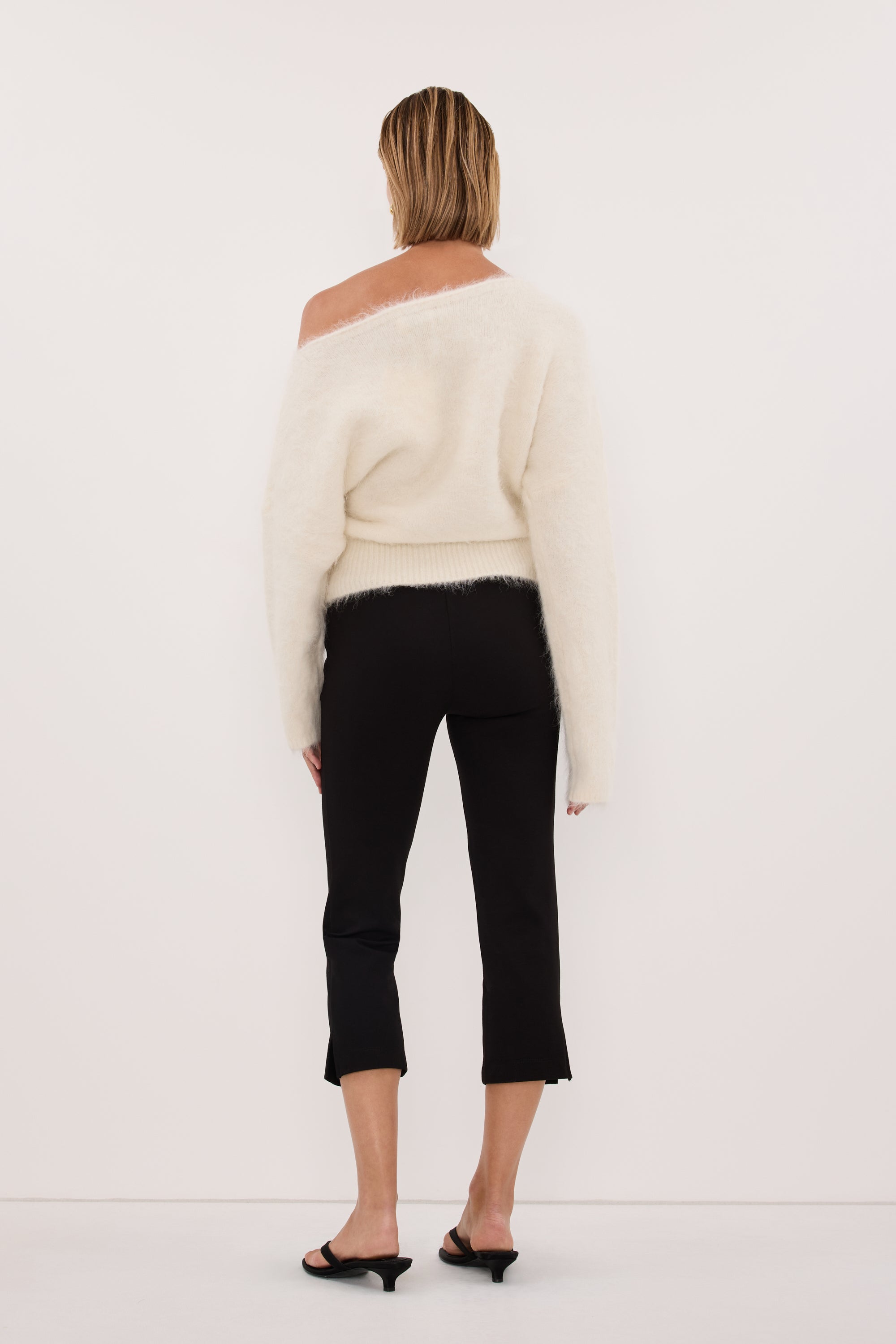 SALMA IVORY ASYM KNIT JUMPER
