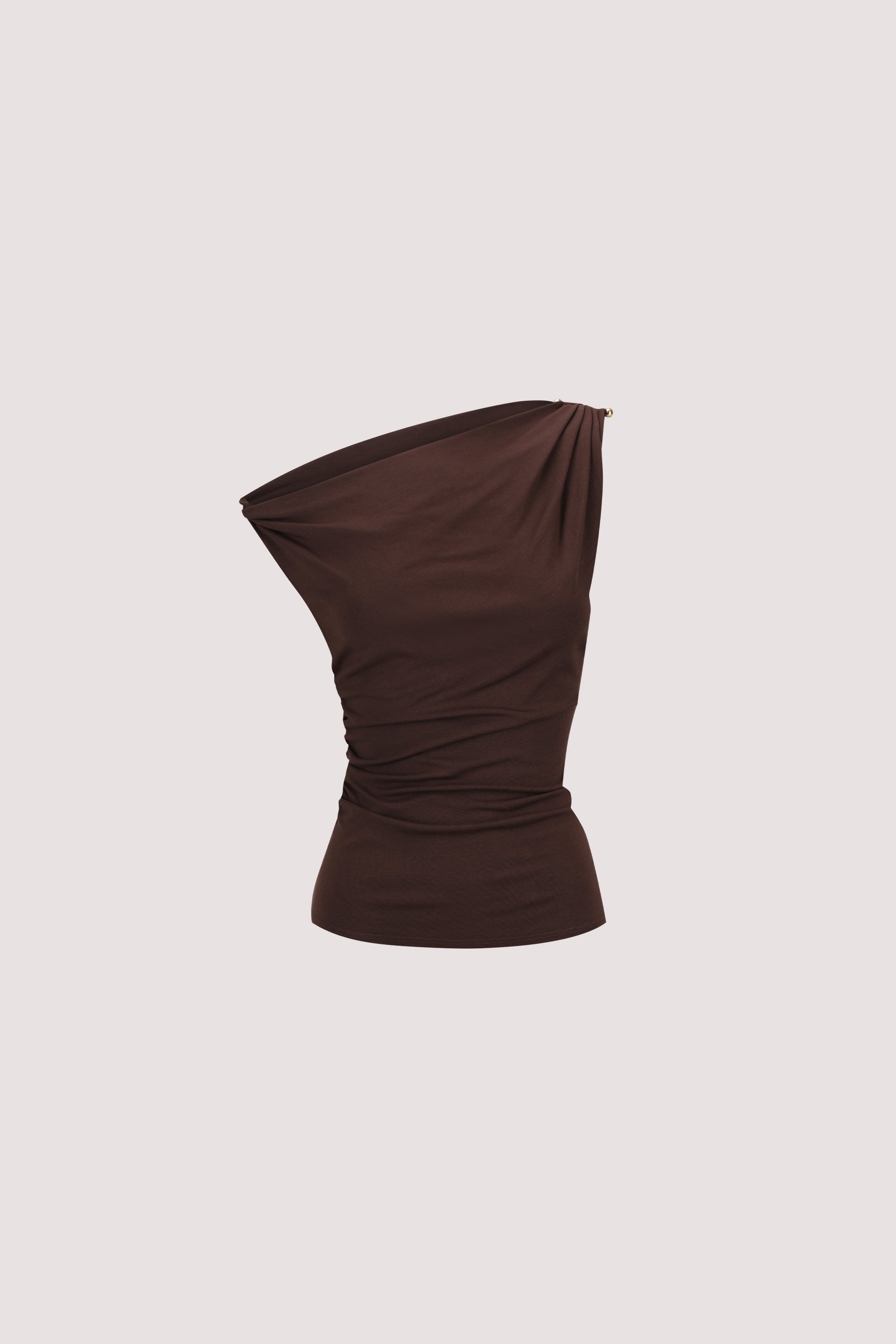 INEZ CHOC ASYM KNIT TOP