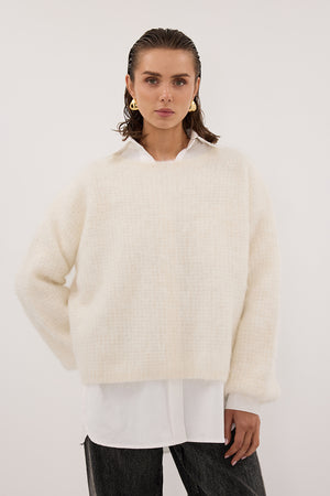 ALYSSA IVORY CREW NECK JUMPER