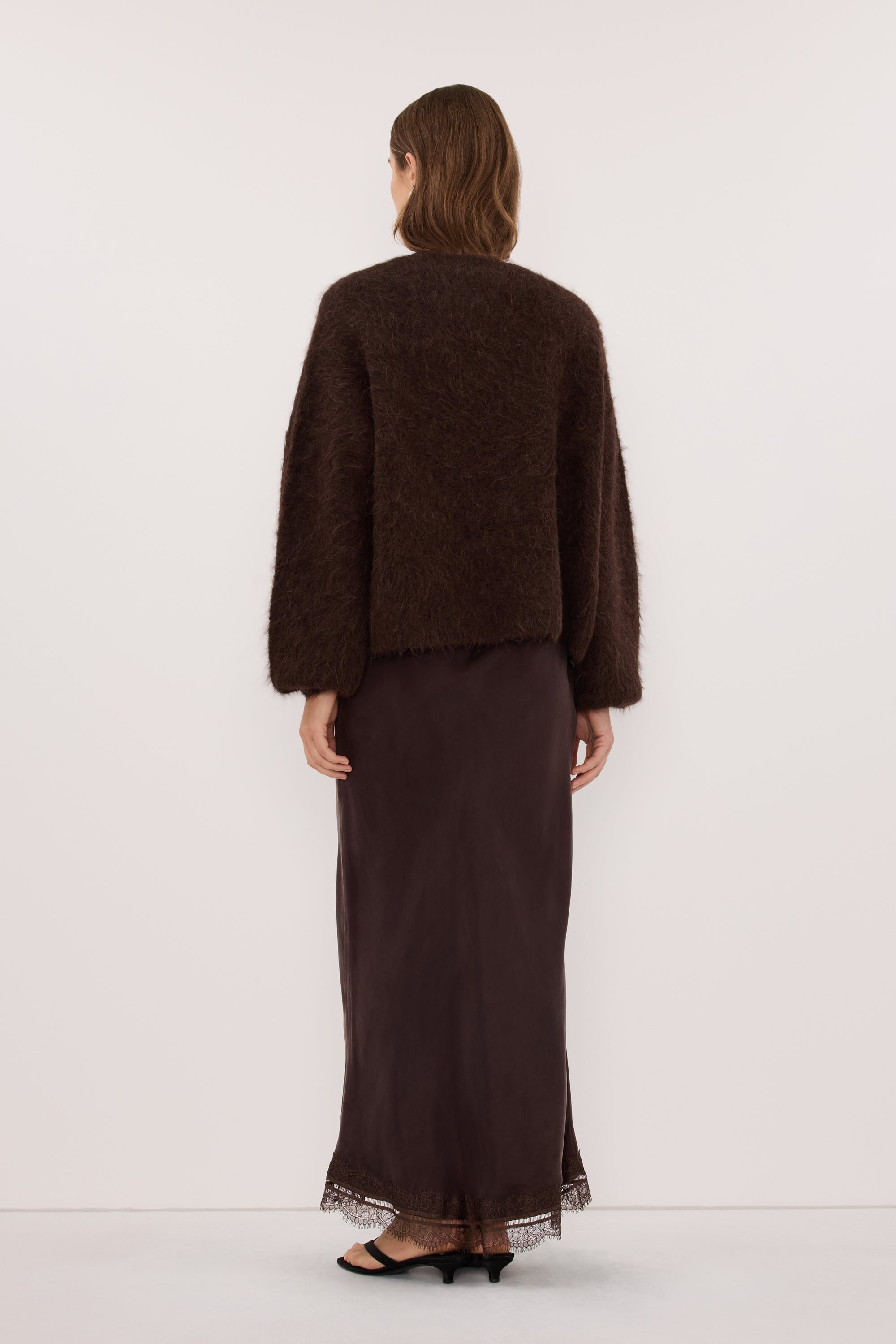 SALMA CHOC KNIT CARDIGAN