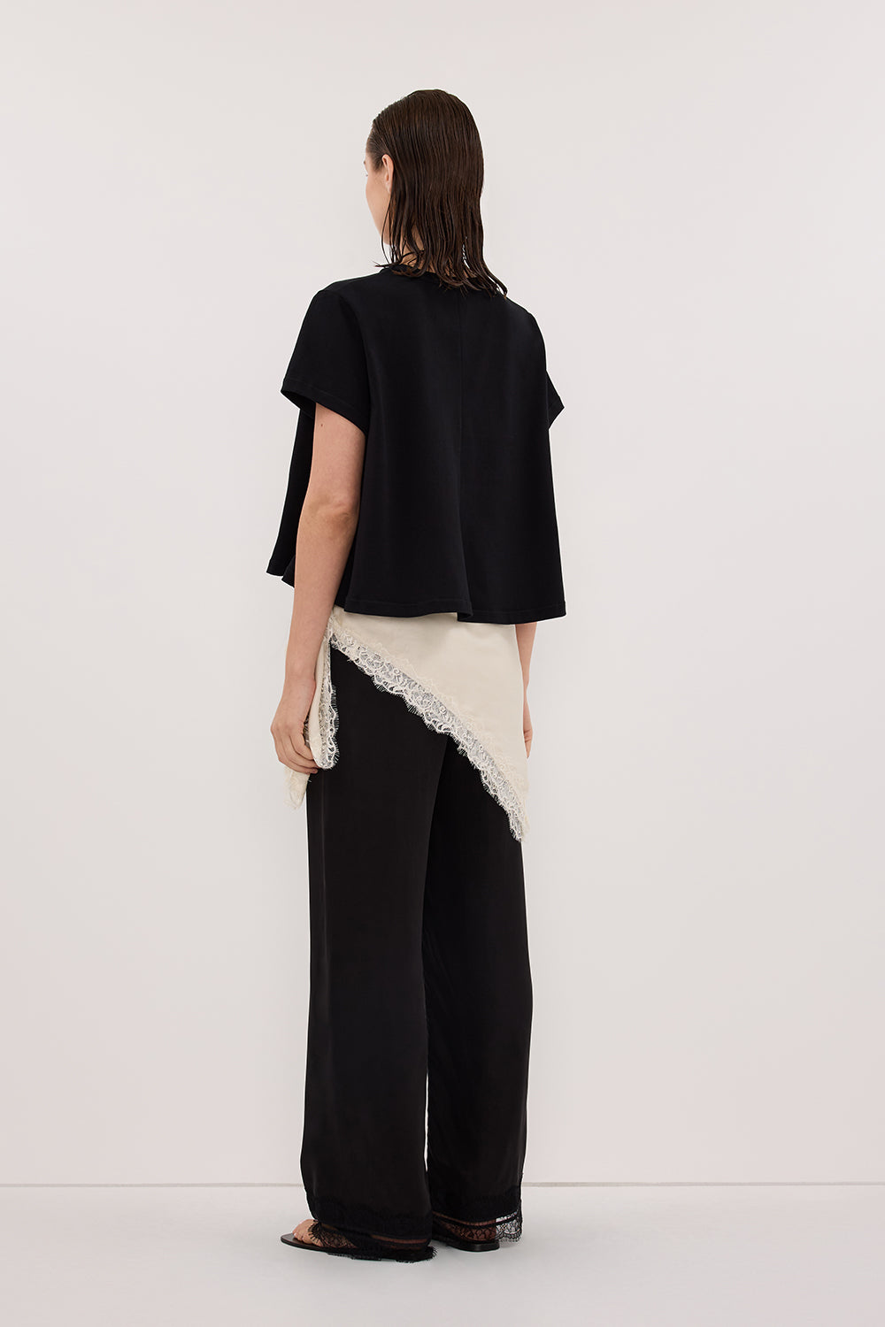 TATUM BLACK SHORT SLEEVE COTTON TEE