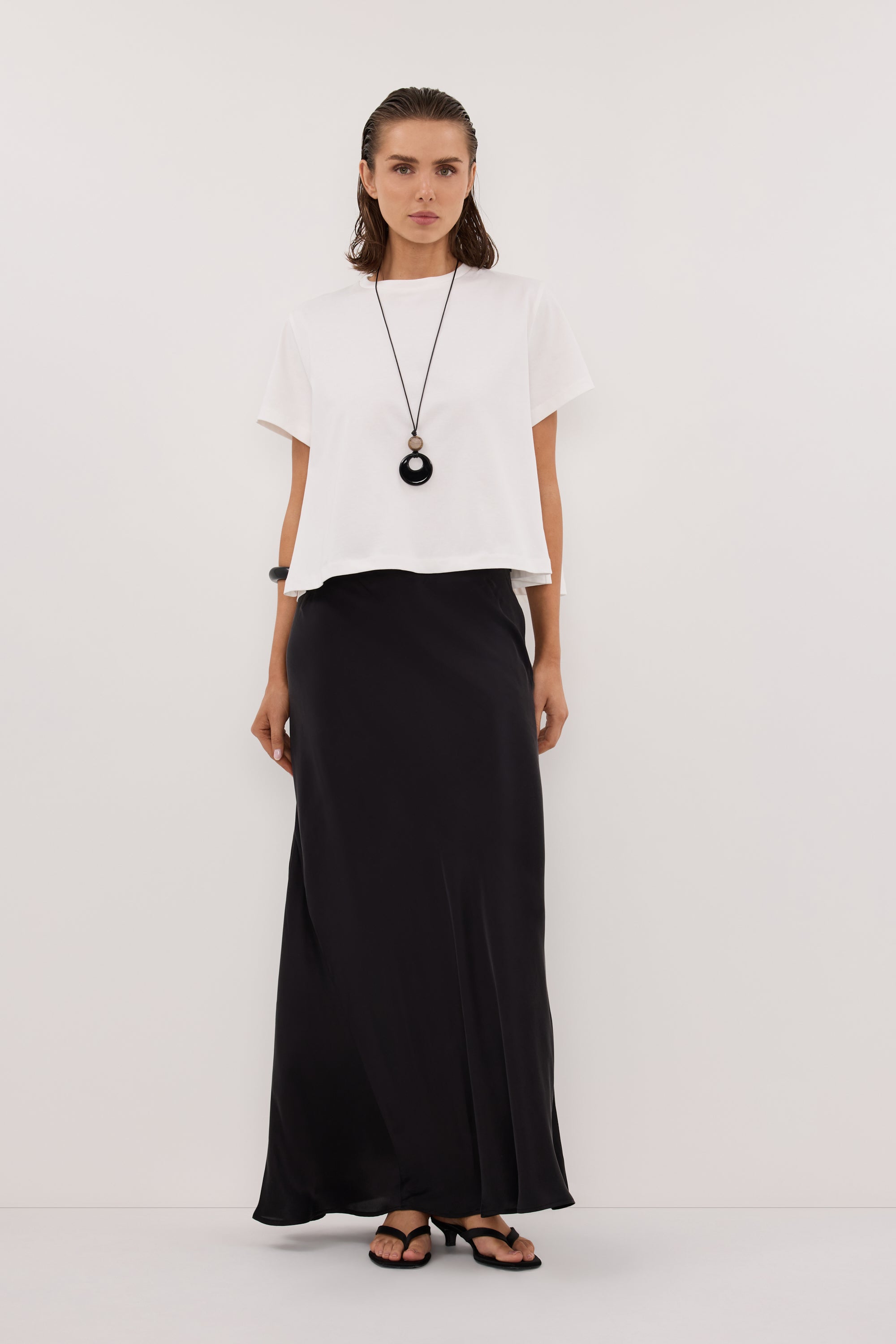 TATUM WHITE SHORT SLEEVE COTTON TEE