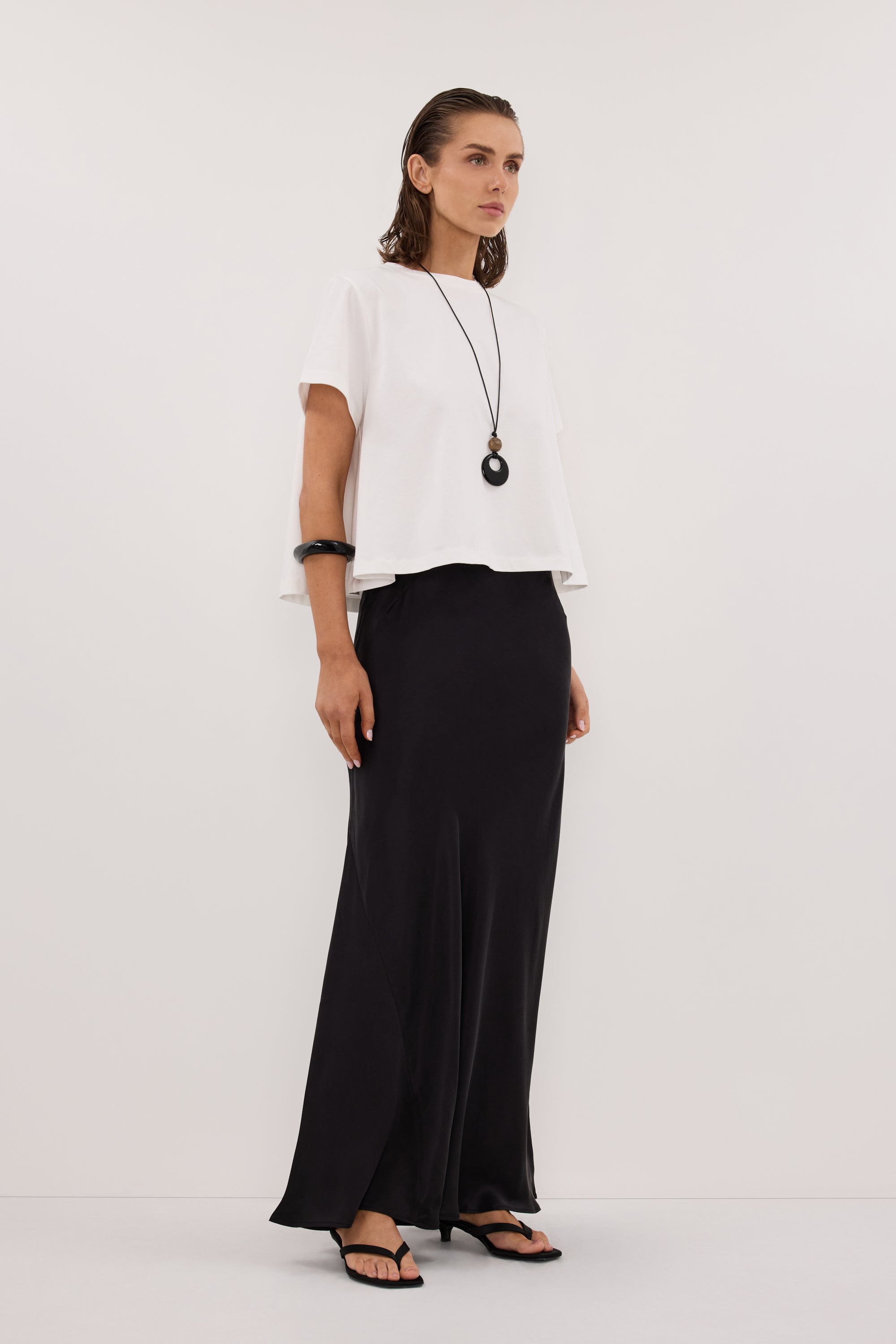 TATUM WHITE SHORT SLEEVE COTTON TEE