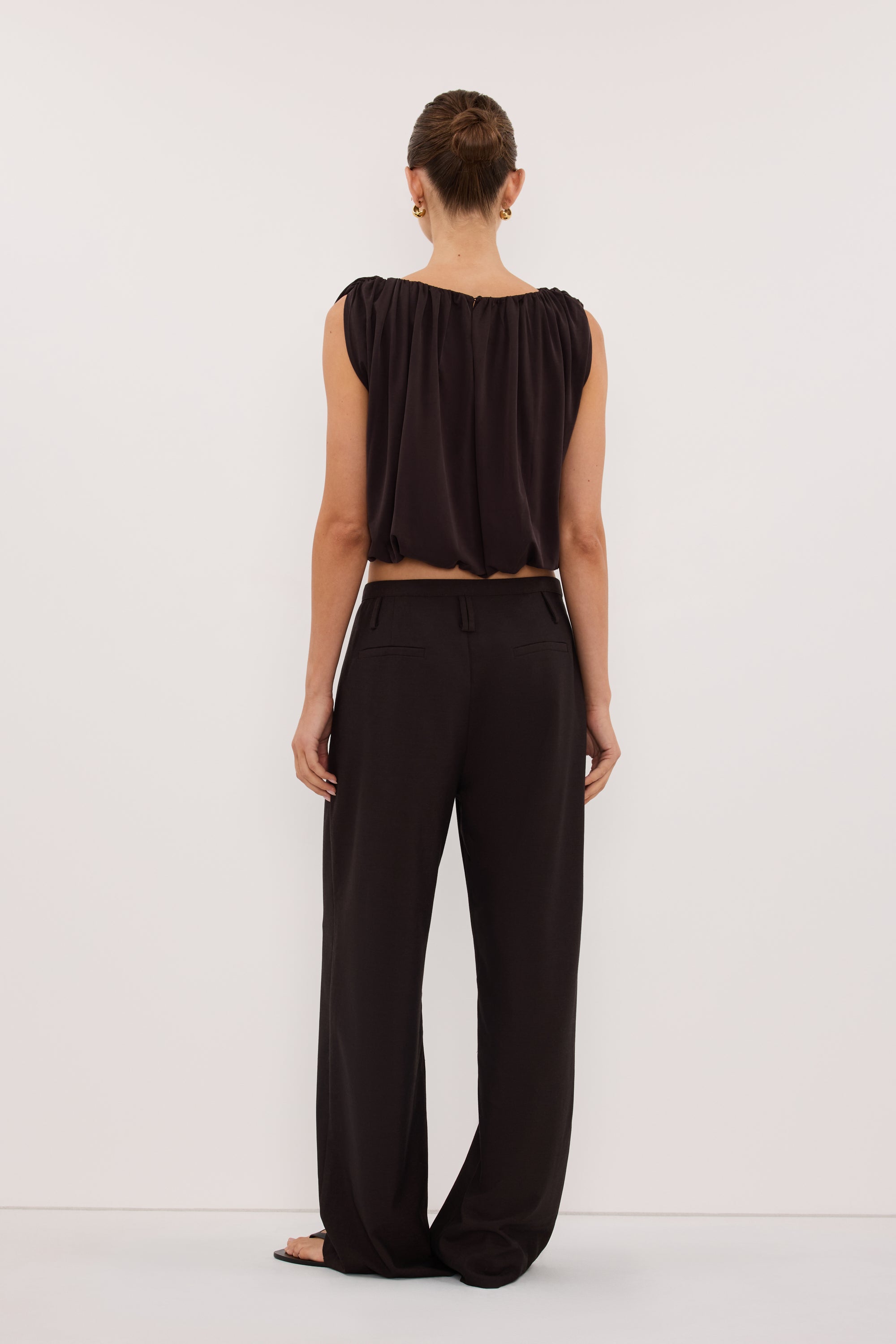 AVA BURNT CHOC SLEEVELESS MODAL BLEND TOP