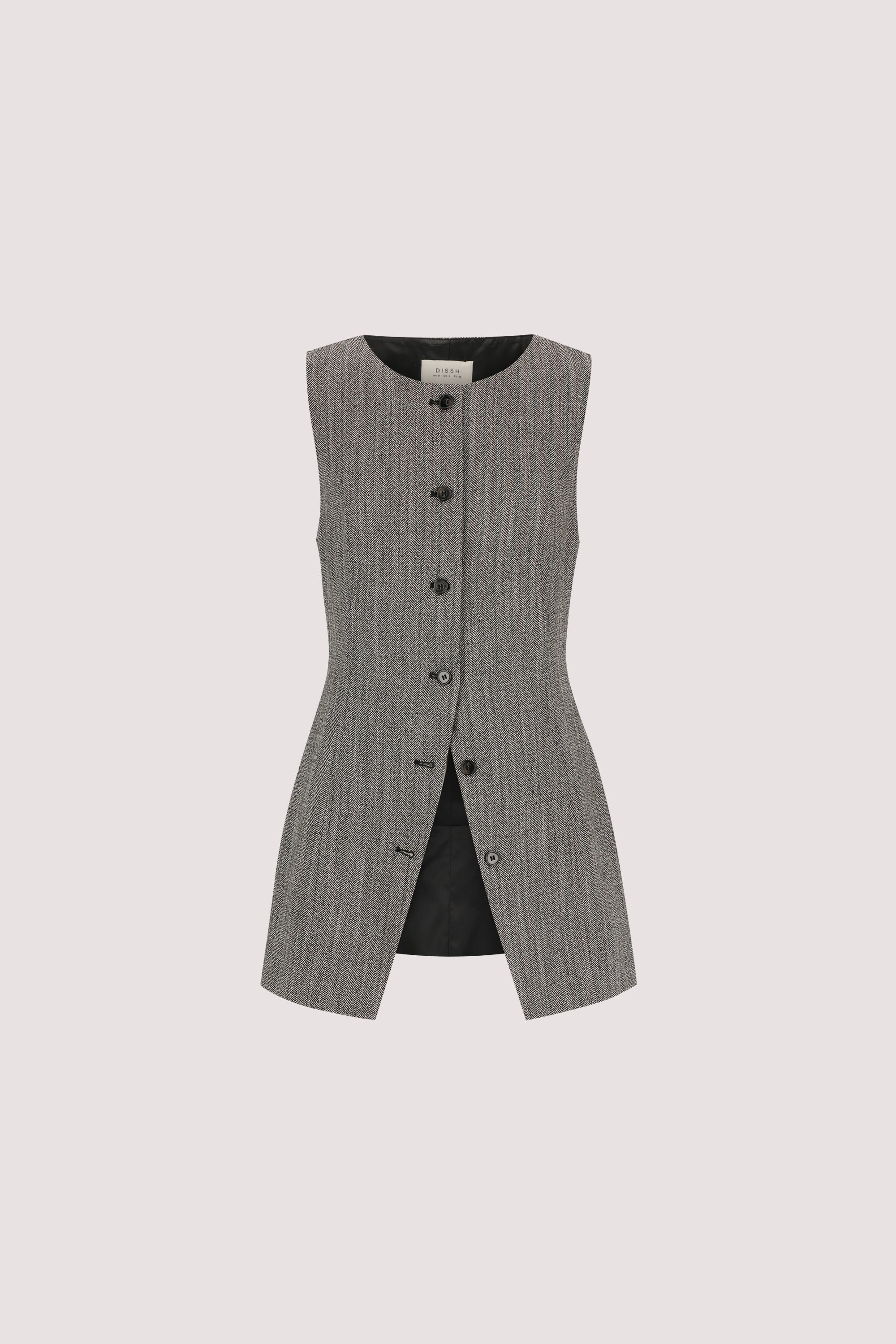 MANHATTAN CHARCOAL TWEED TUNIC VEST