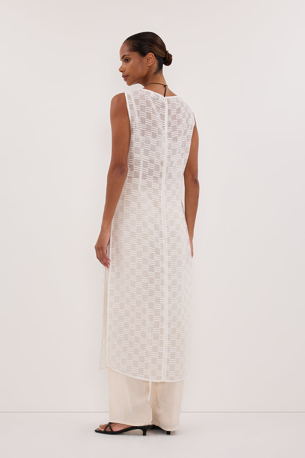 ELBA WHITE SHEER TUNIC TOP
