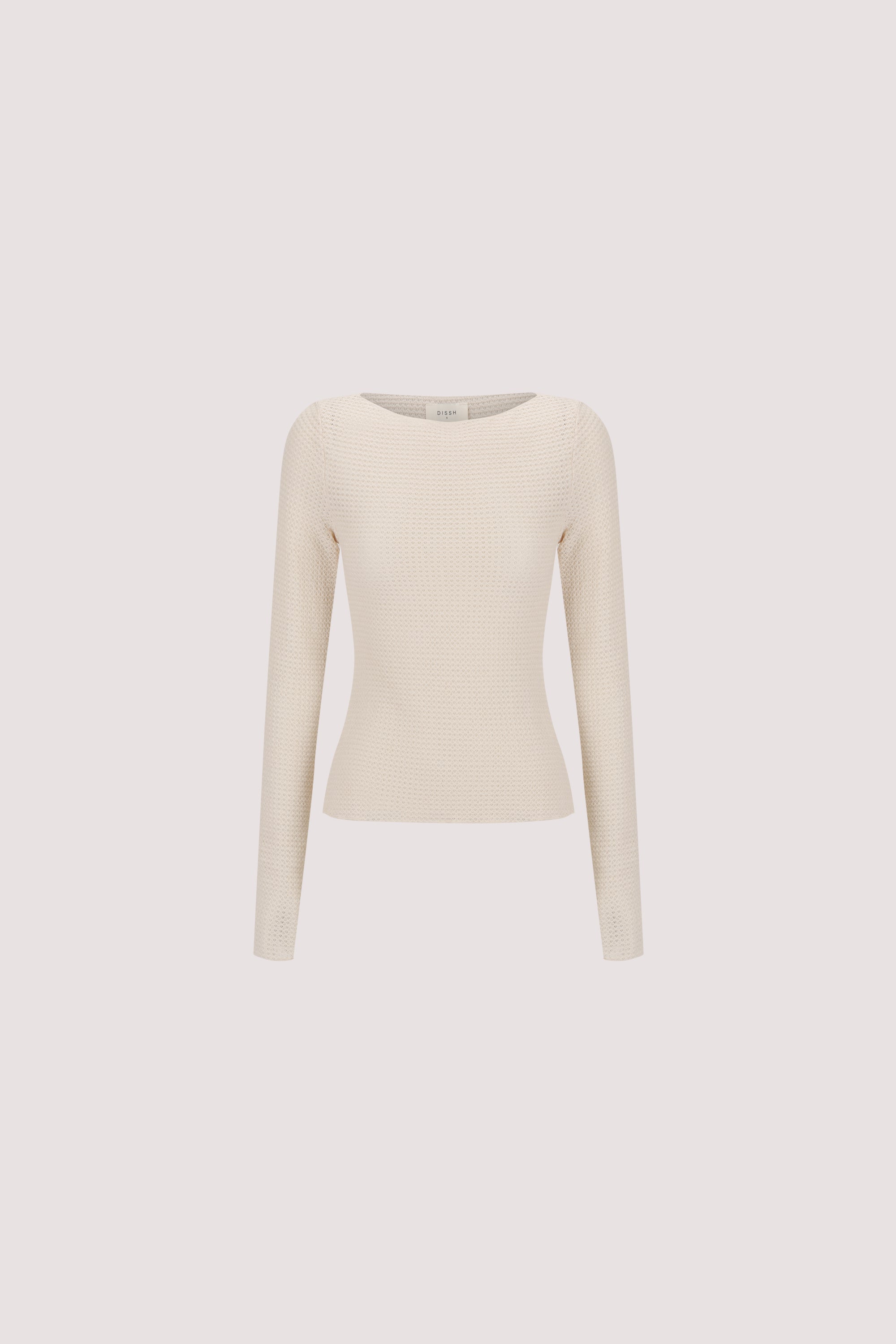 LILY STONE LONG SLEEVE BOAT NECK TEXTURED TOP
