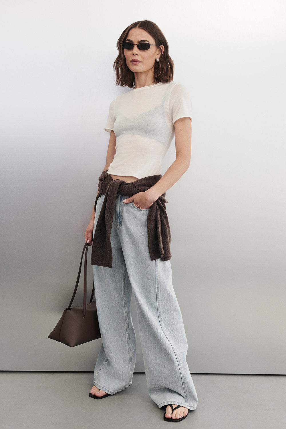 TESS CHOC MARLE BOATNECK KNIT JUMPER