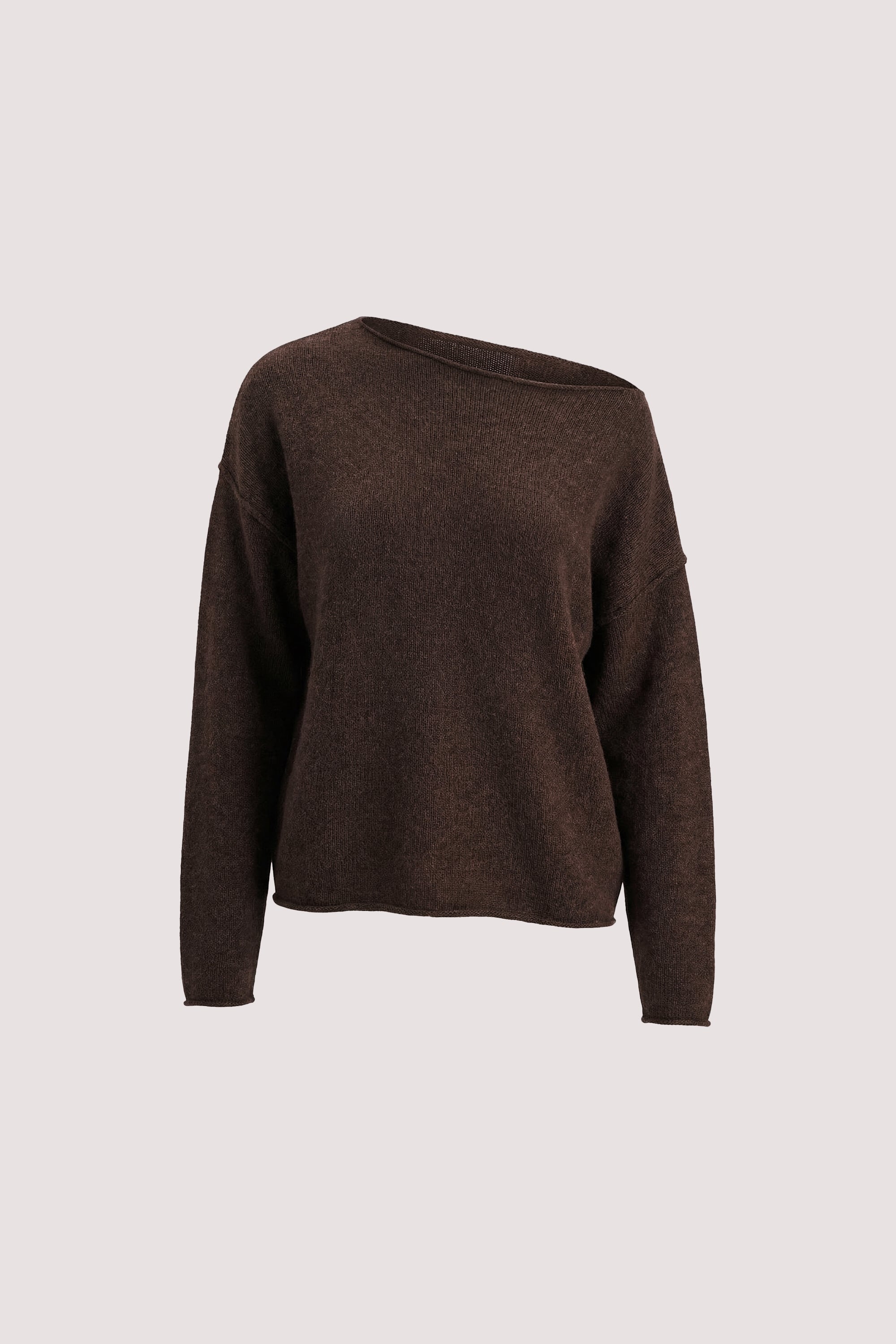 TESS CHOC MARLE BOATNECK KNIT JUMPER