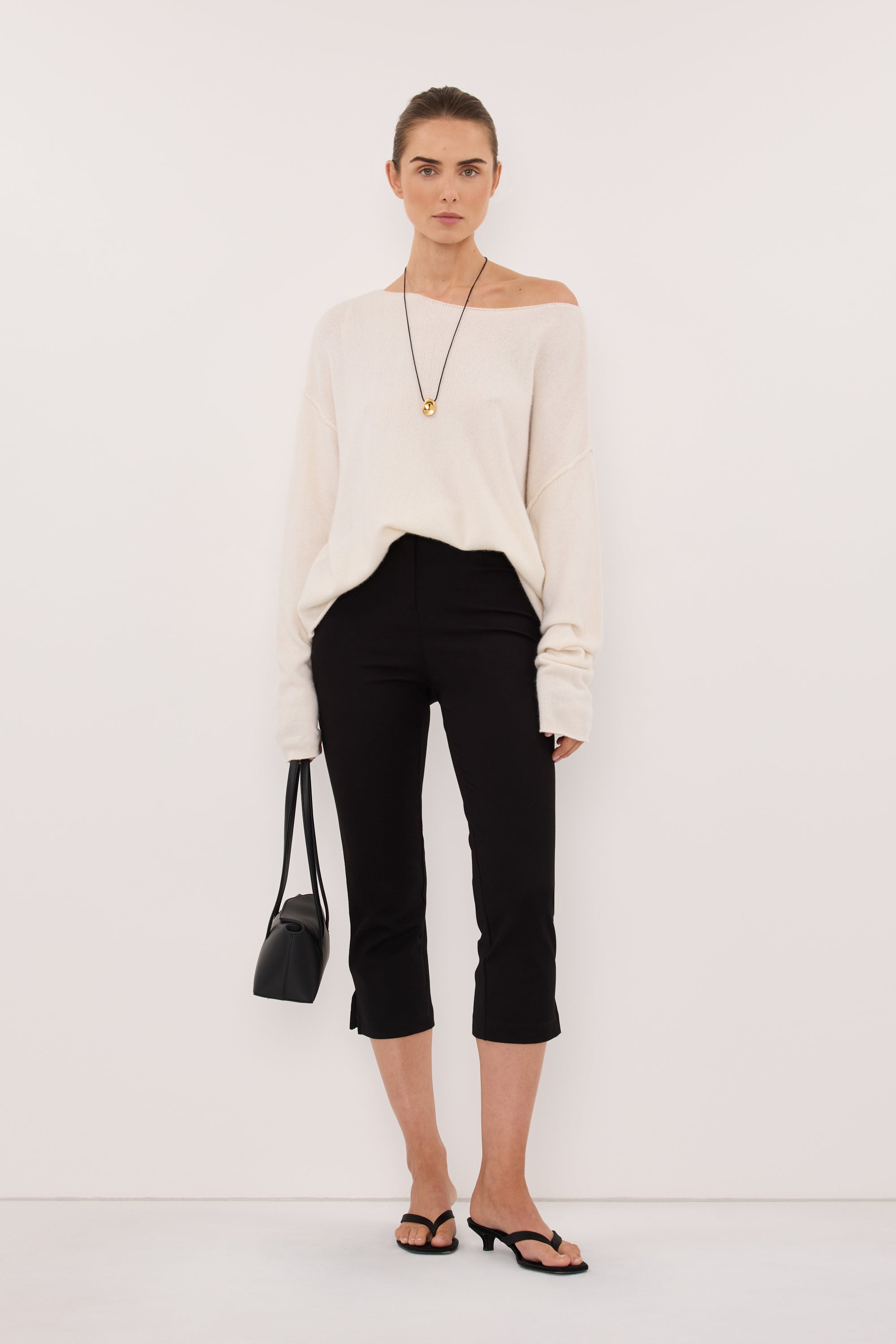 TESS IVORY BOATNECK KNIT JUMPER