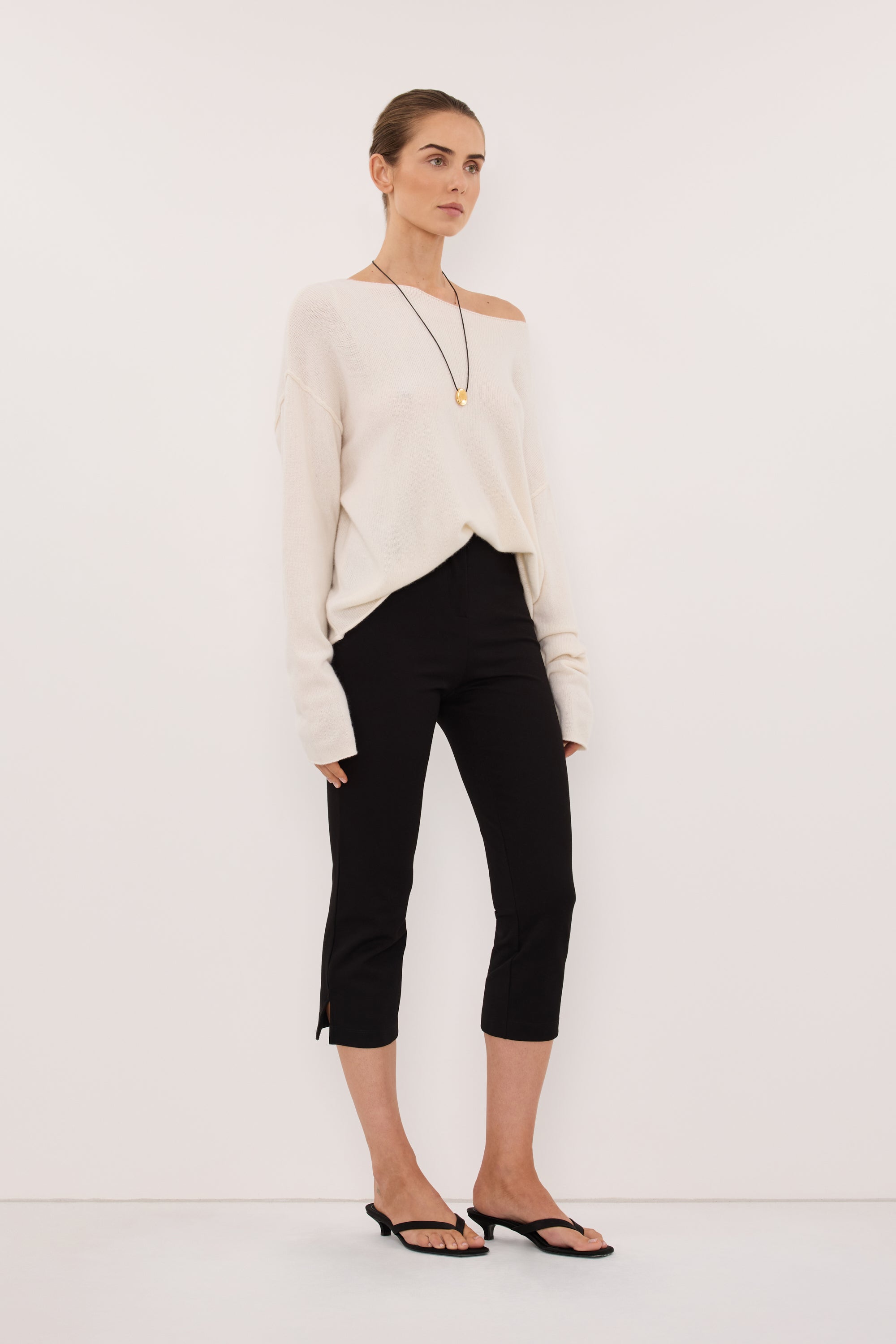 TESS IVORY BOATNECK KNIT JUMPER