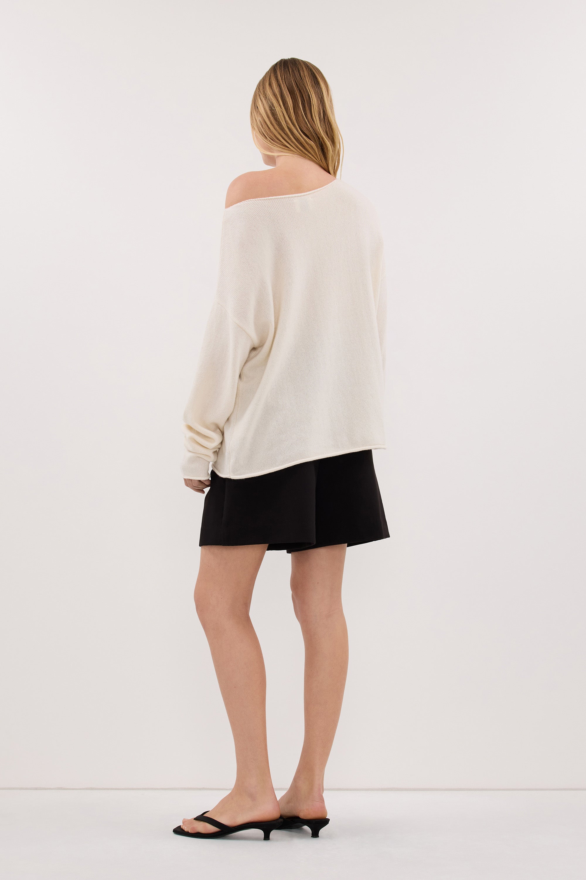 TESS IVORY BOATNECK KNIT JUMPER