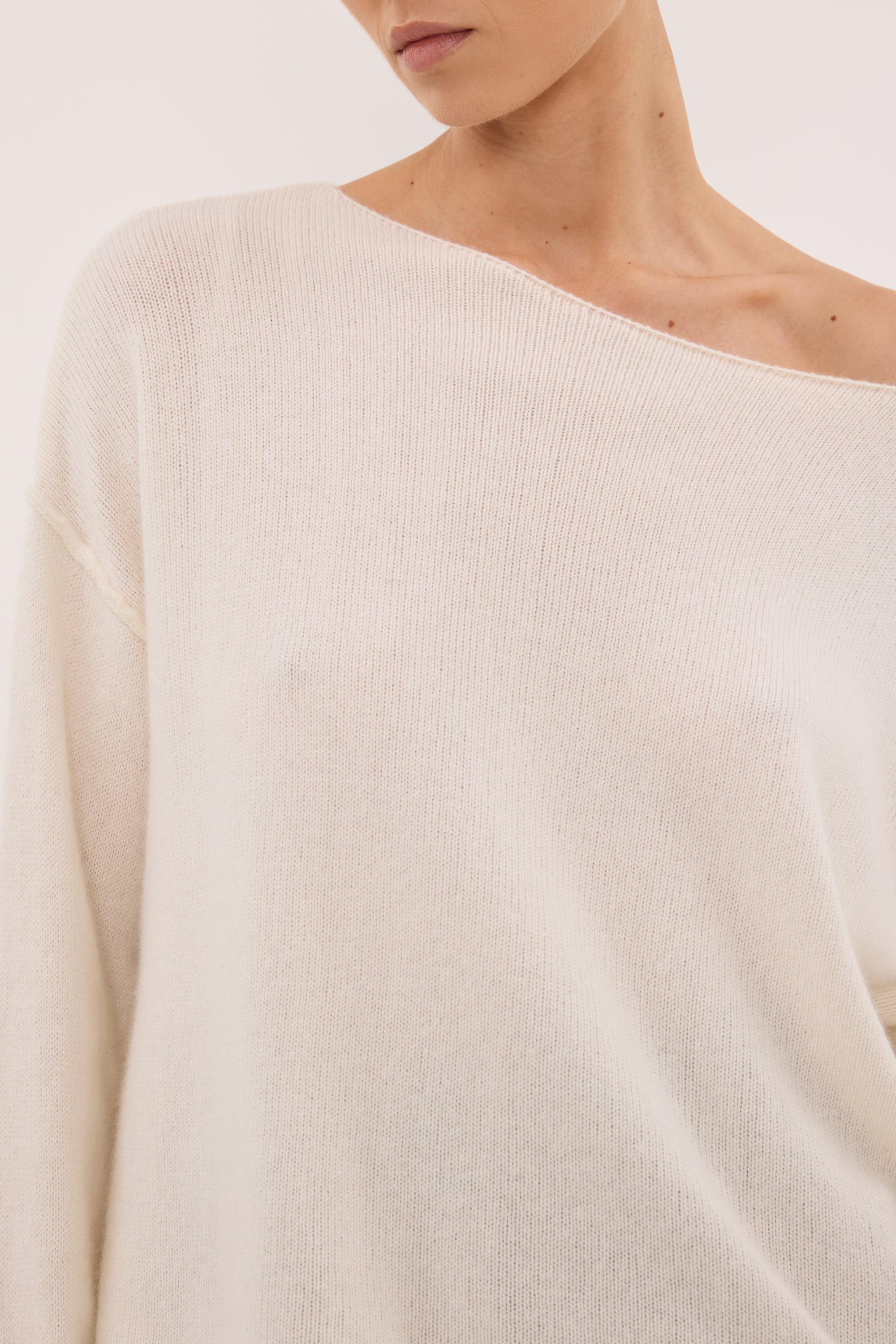 TESS IVORY BOATNECK KNIT JUMPER