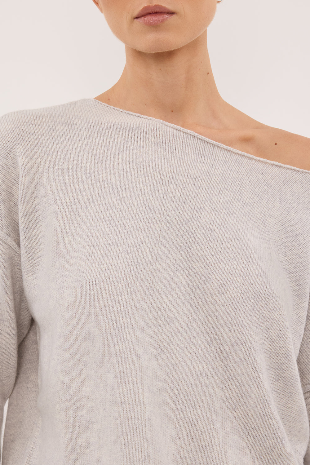 TESS SILVER BOATNECK KNIT JUMPER
