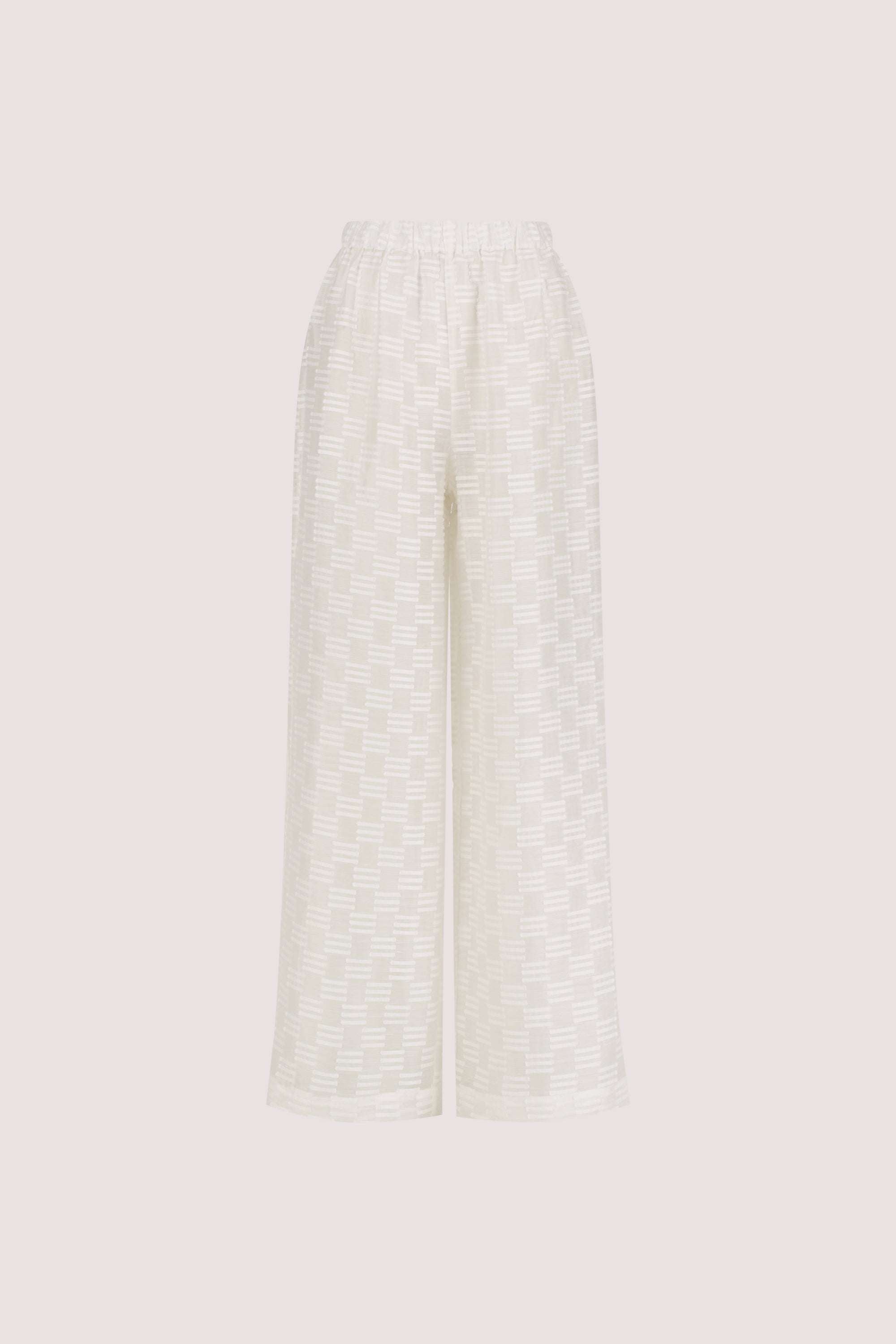 ELBA WHITE SHEER CHECK PANT