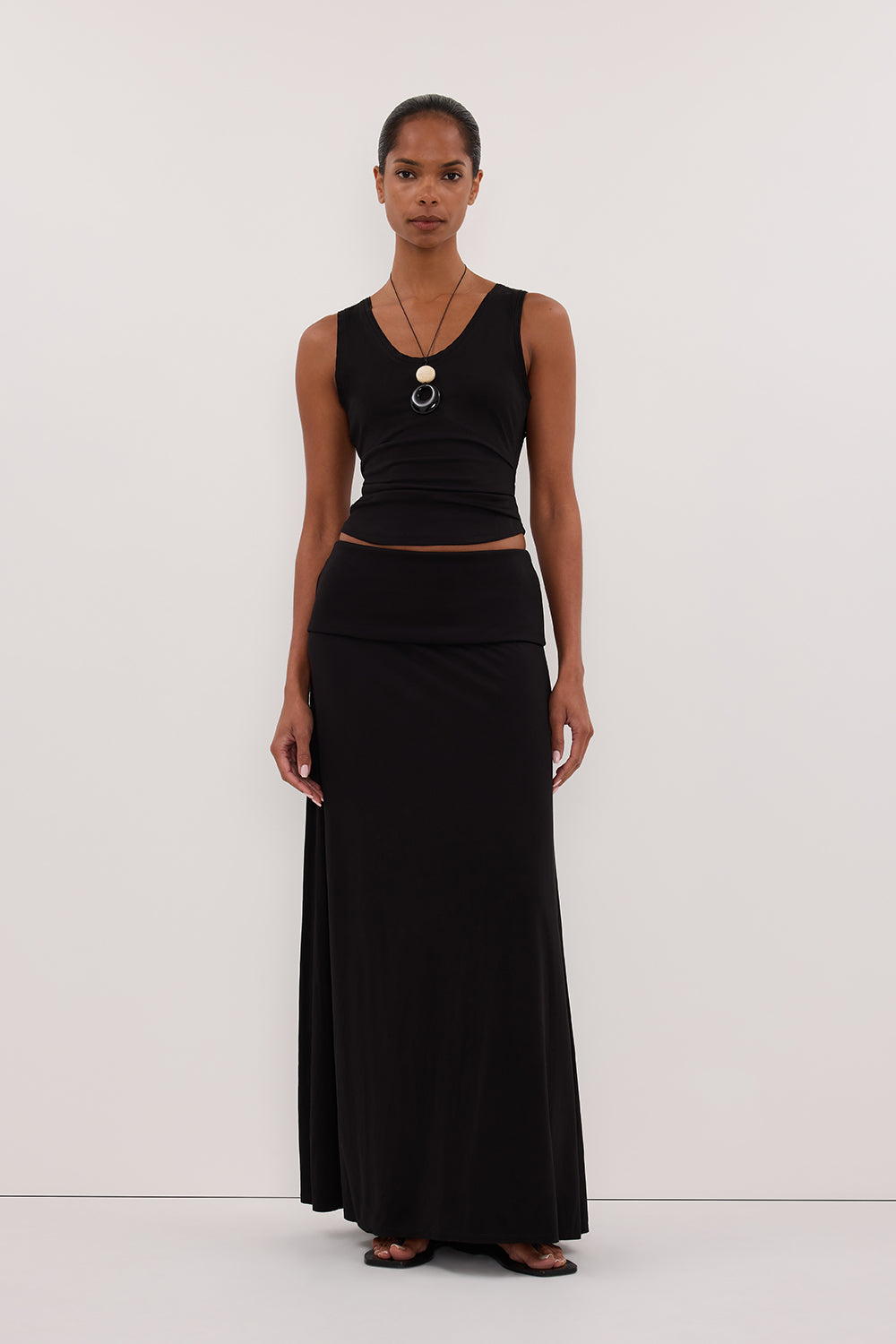 JULIE BLACK MODAL BLEND SLEEVELESS TANK