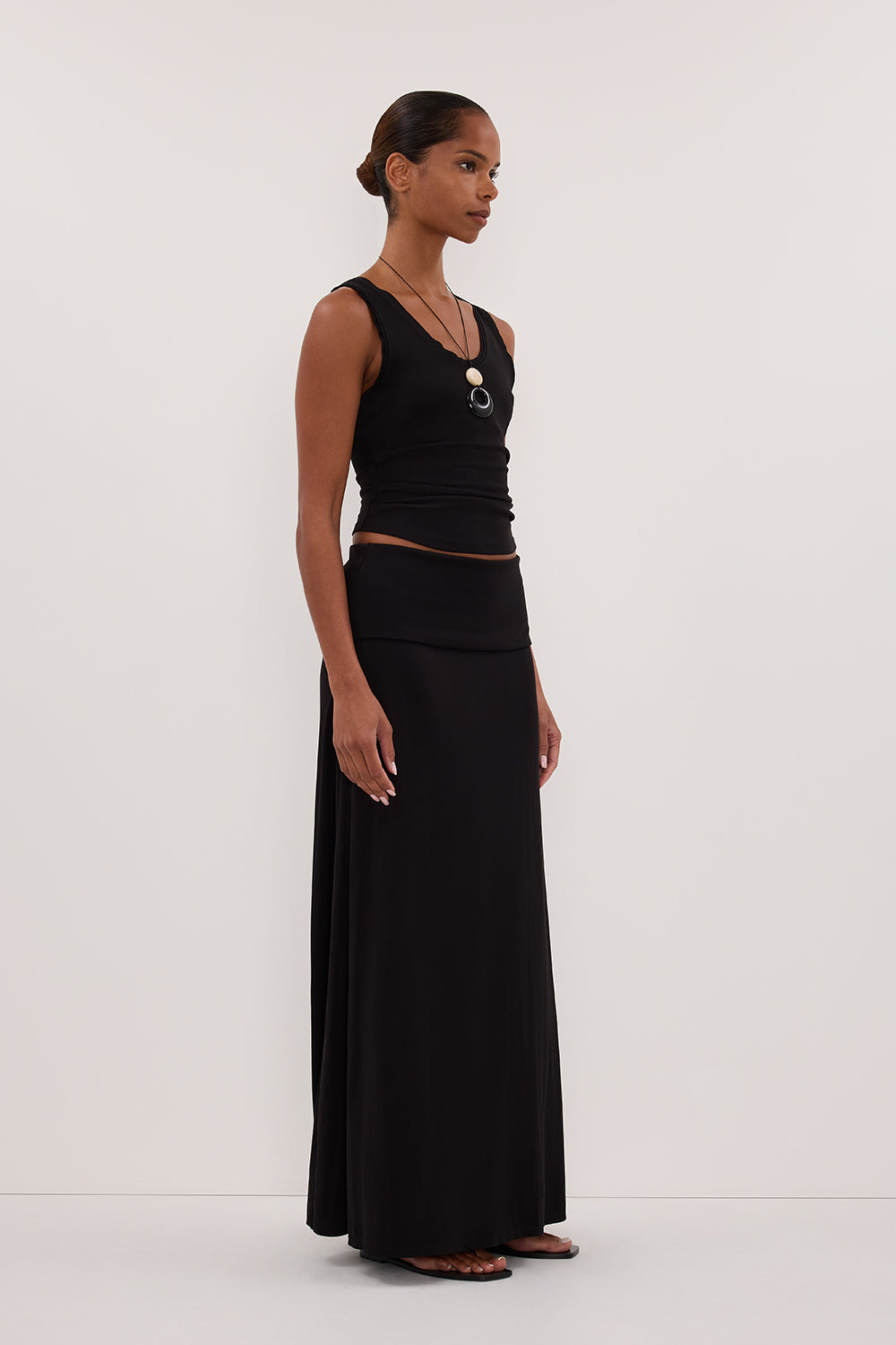 JULIE BLACK MODAL BLEND SLEEVELESS TANK