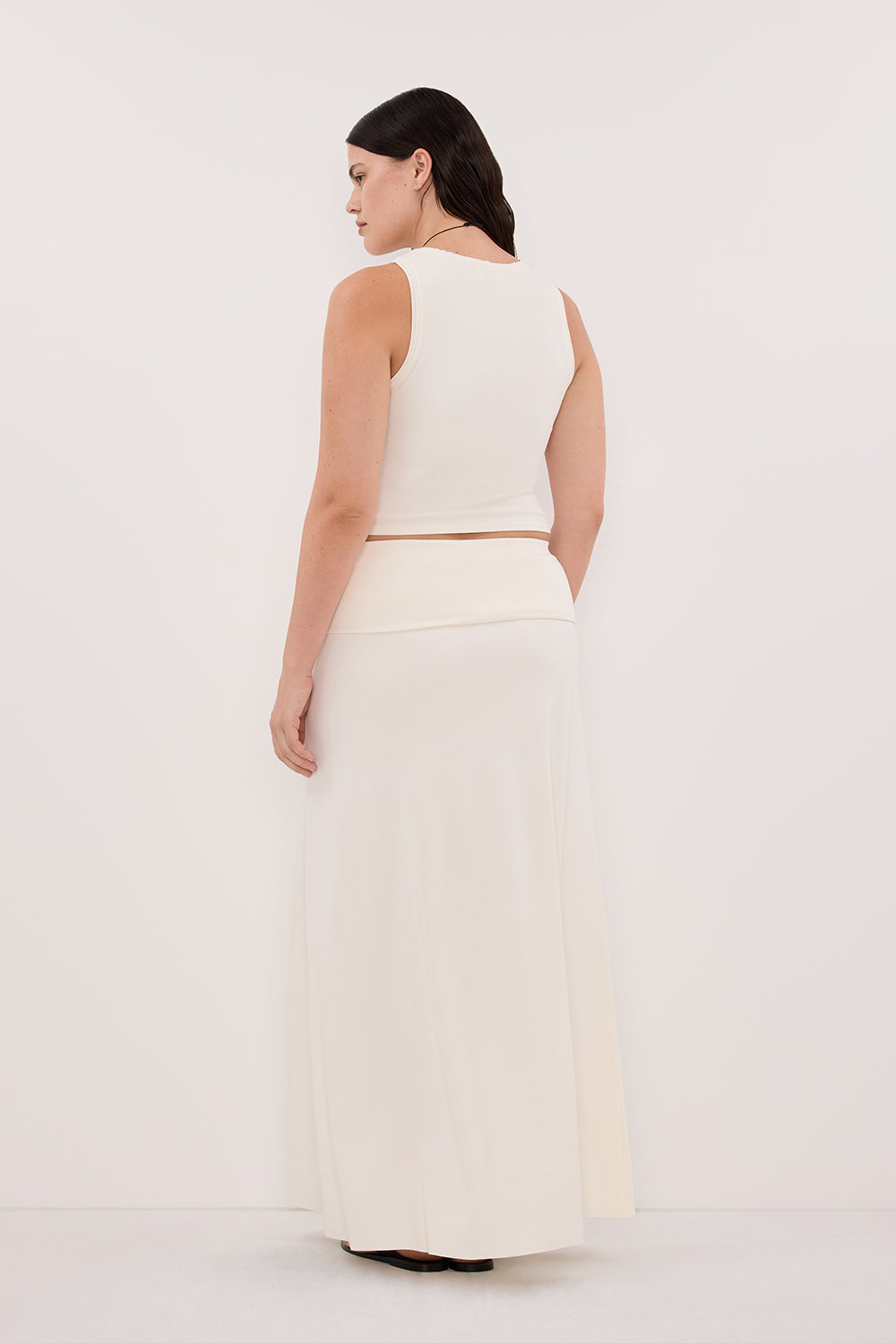 JULIE OFF WHITE MODAL BLEND SLEEVELESS TANK TOP