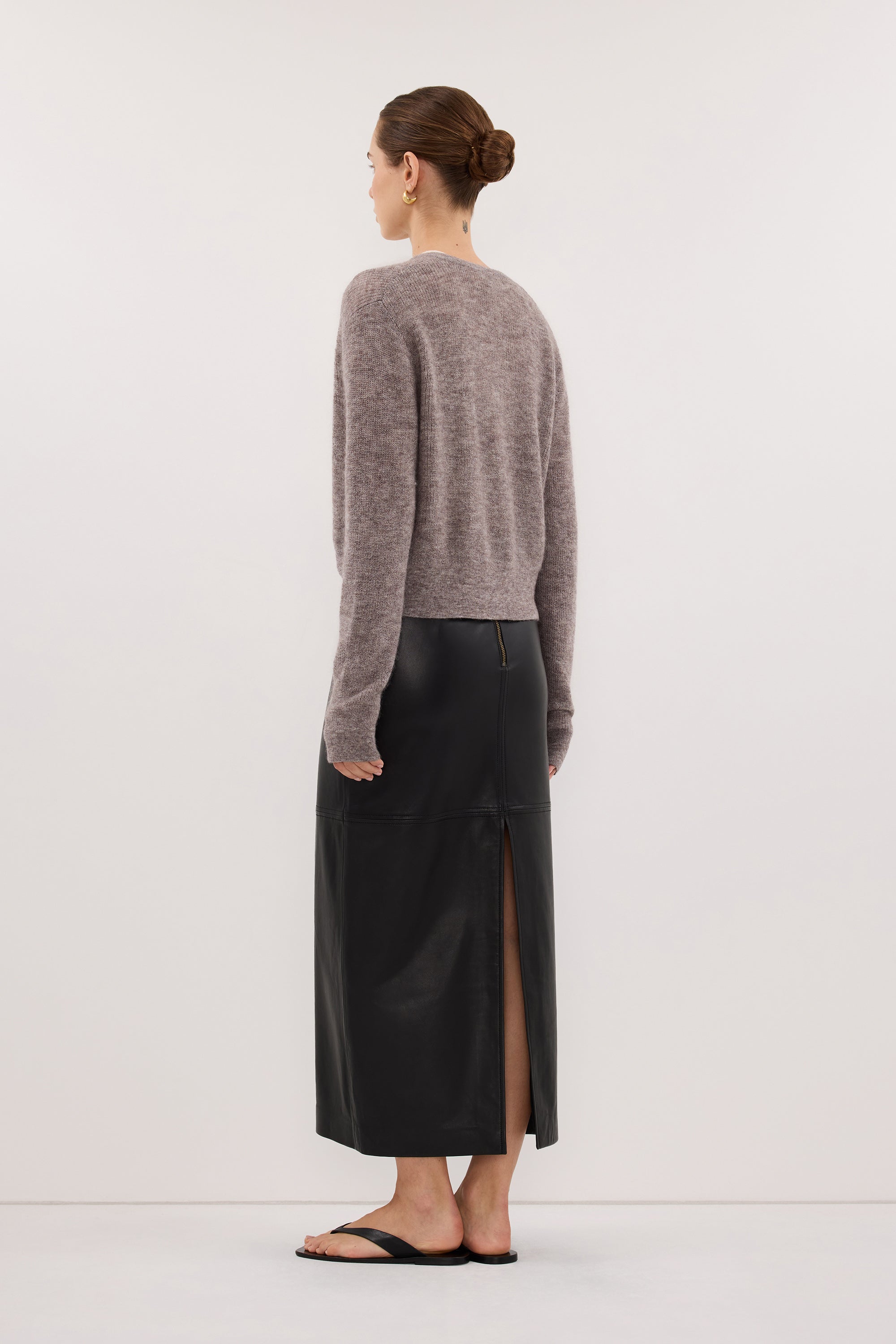 ONYX TAUPE MARLE KNIT CARDIGAN