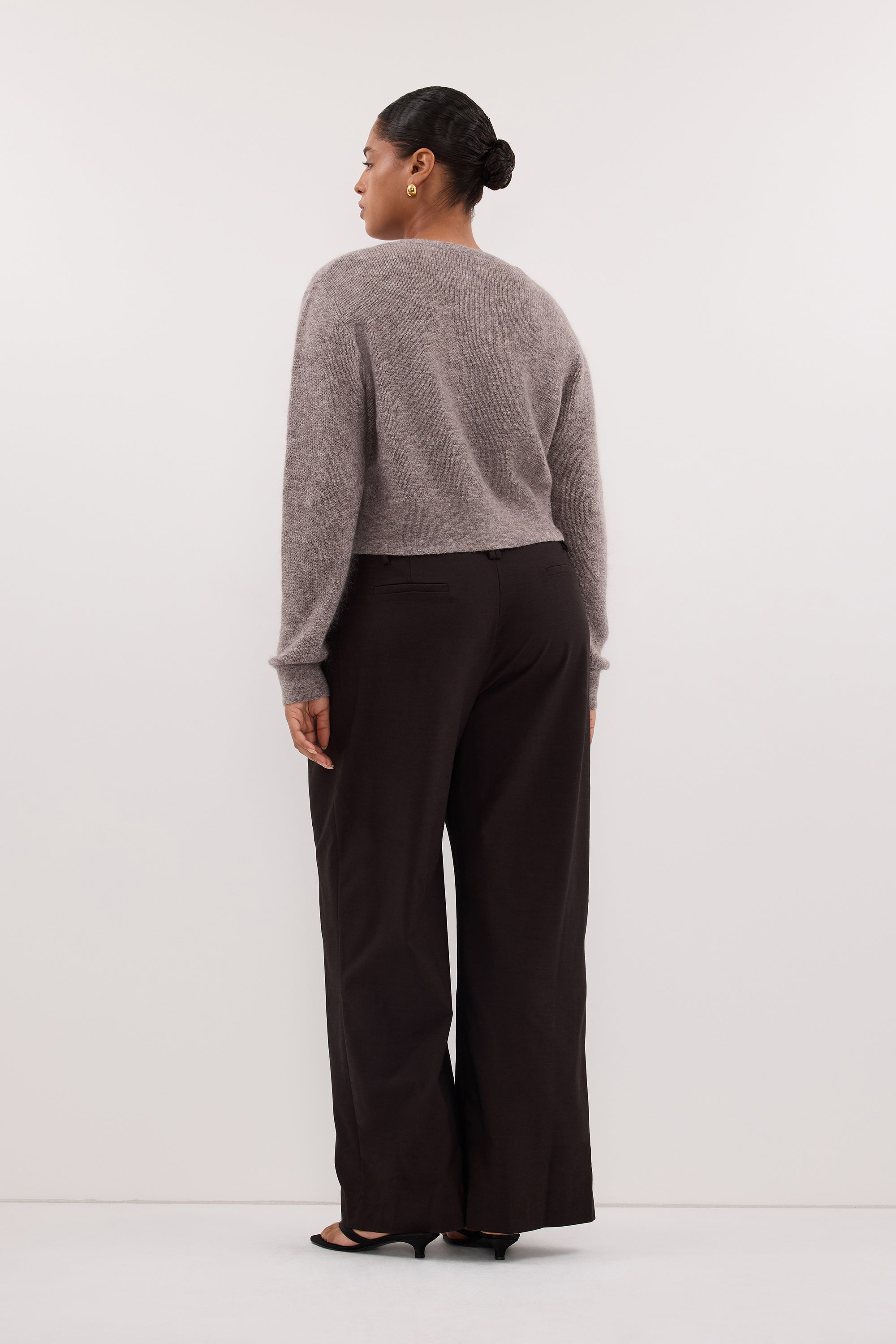 ONYX TAUPE MARLE KNIT CARDIGAN