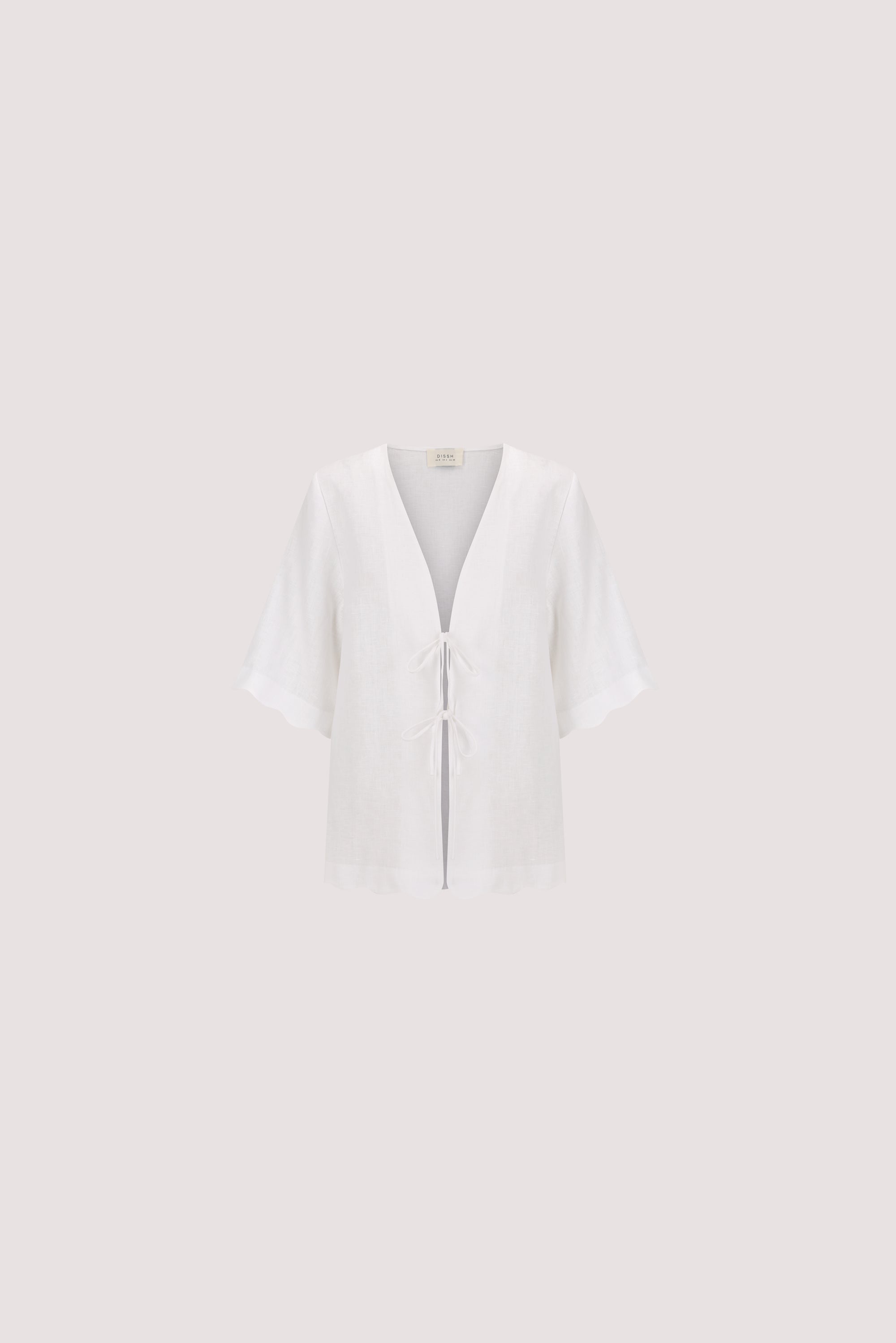 LELA WHITE SHORT SLEEVE LINEN SHIRT