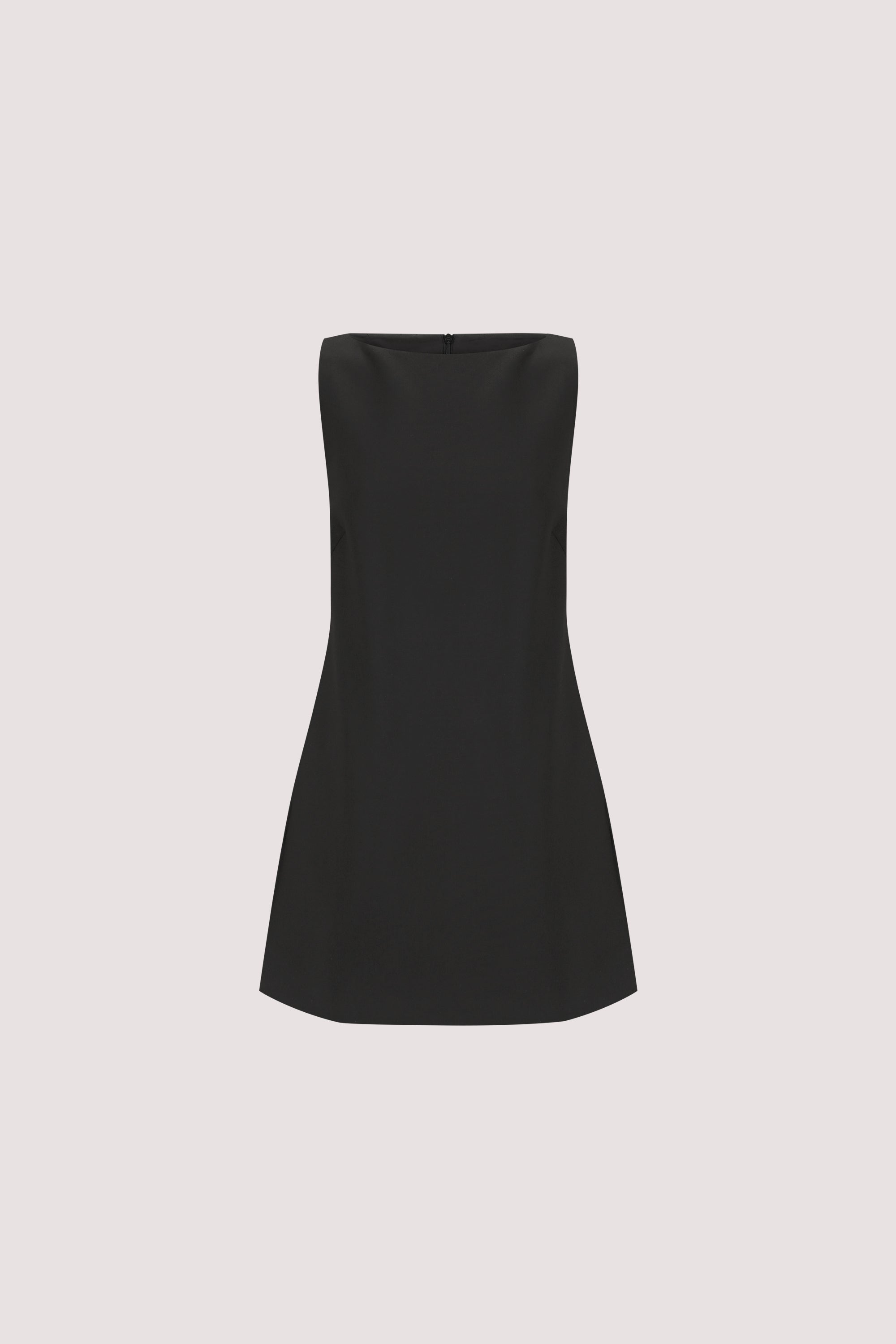 ROWIE BLACK SLEEVELESS BOAT NECK TUNIC TOP
