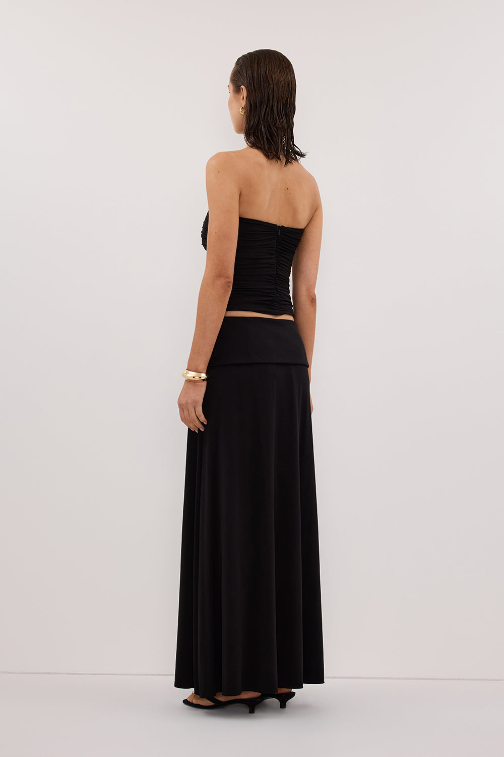 SHARI BLACK STRAPLESS BANDEAU TOP