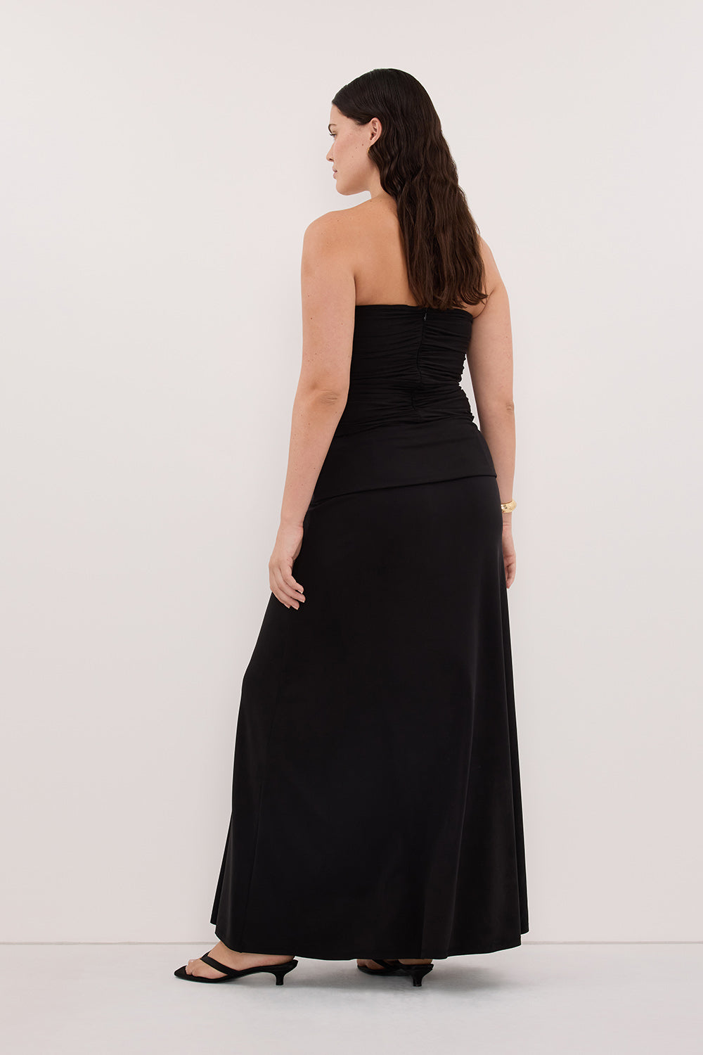 SHARI BLACK STRAPLESS BANDEAU TOP