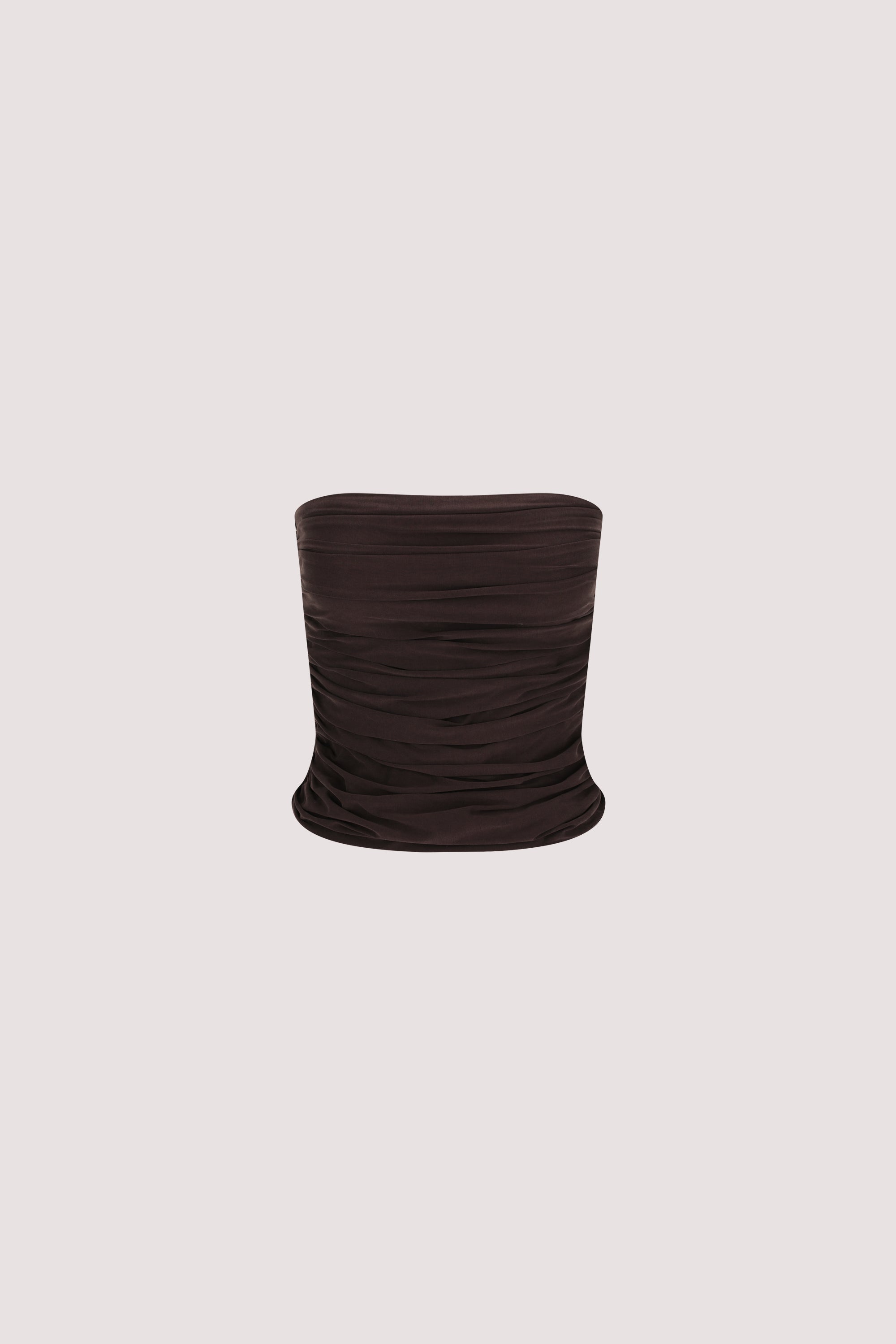 SHARI BURNT CHOC STRAPLESS BANDEAU TOP