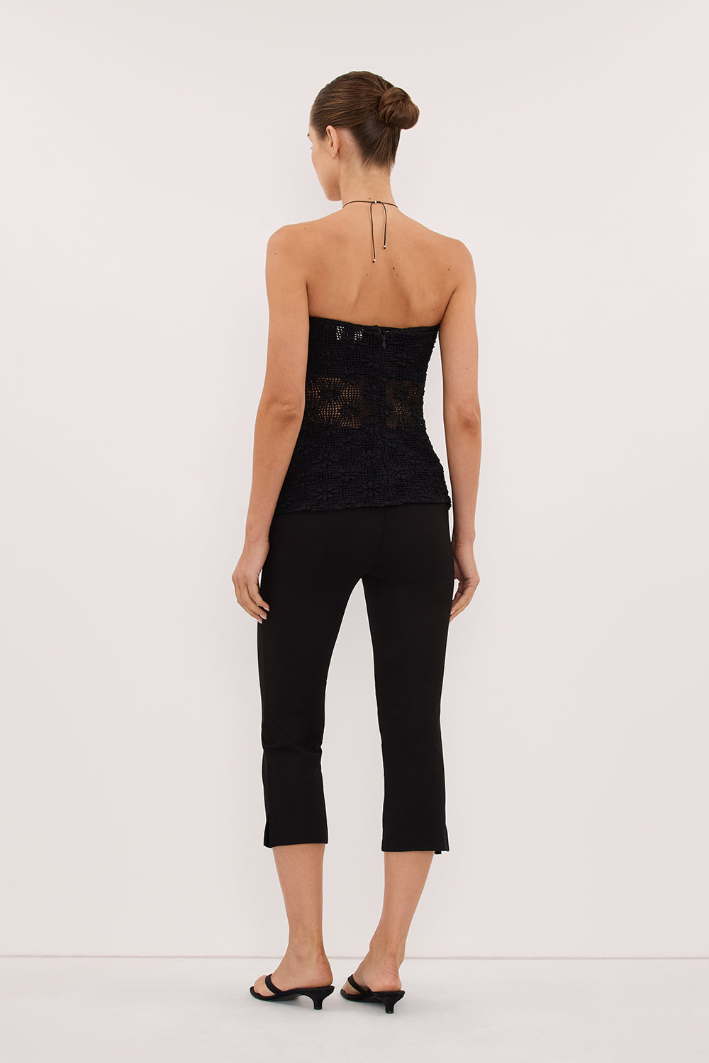 AGNES BLACK CROCHET BANDEAU TOP