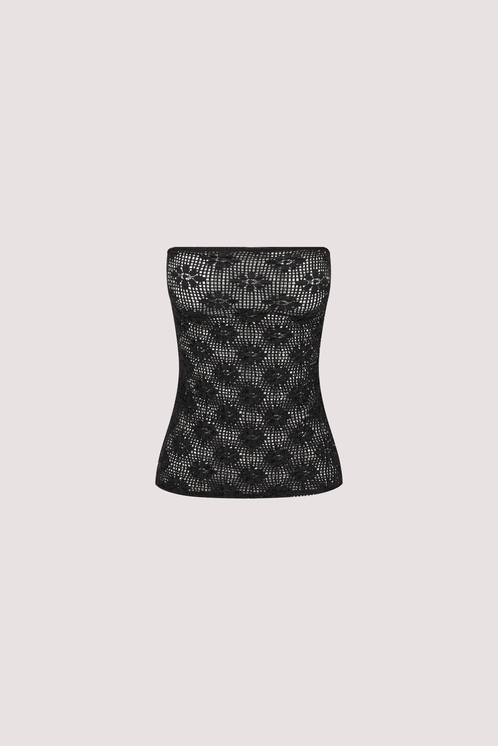 AGNES BLACK CROCHET BANDEAU TOP