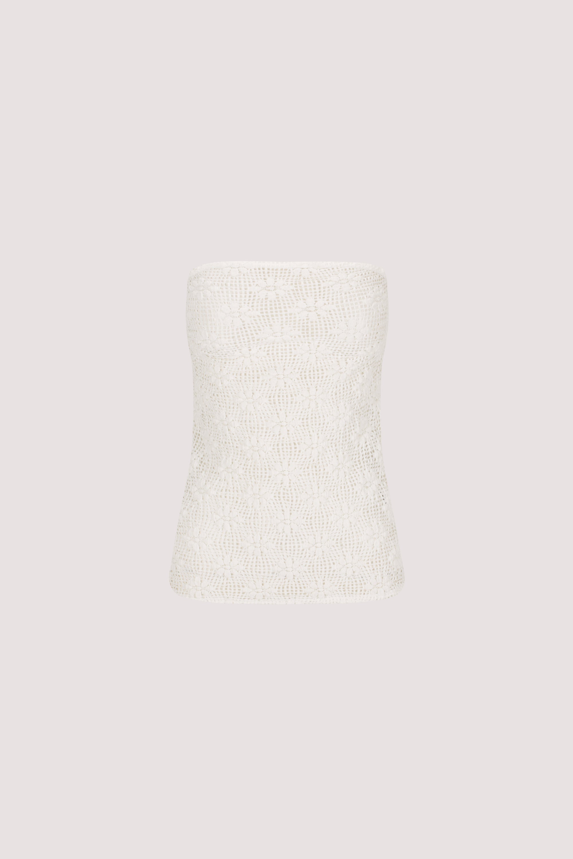 AGNES WHITE CROCHET BANDEAU TOP