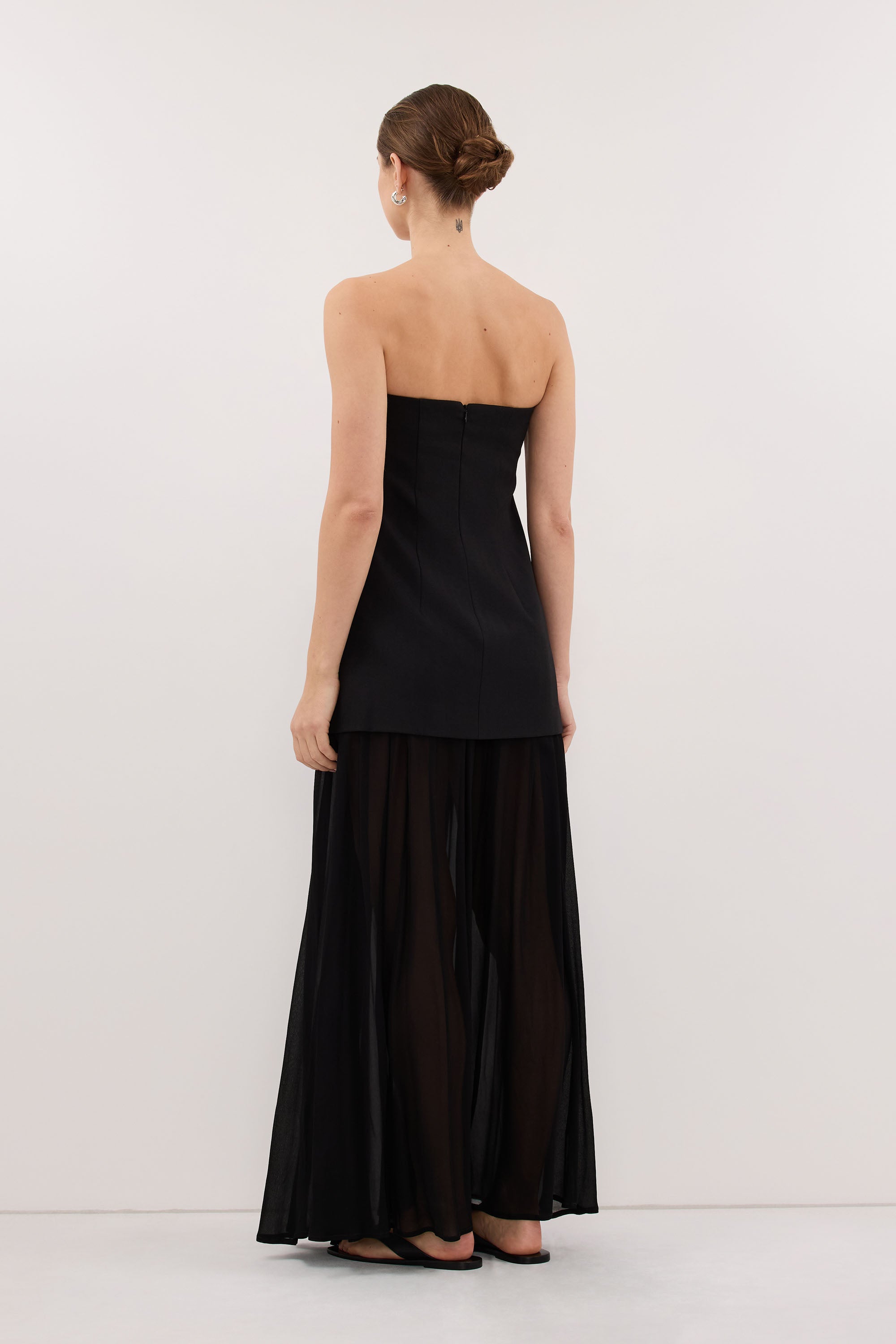 CYRUS BLACK STRAPLESS TUNIC TOP