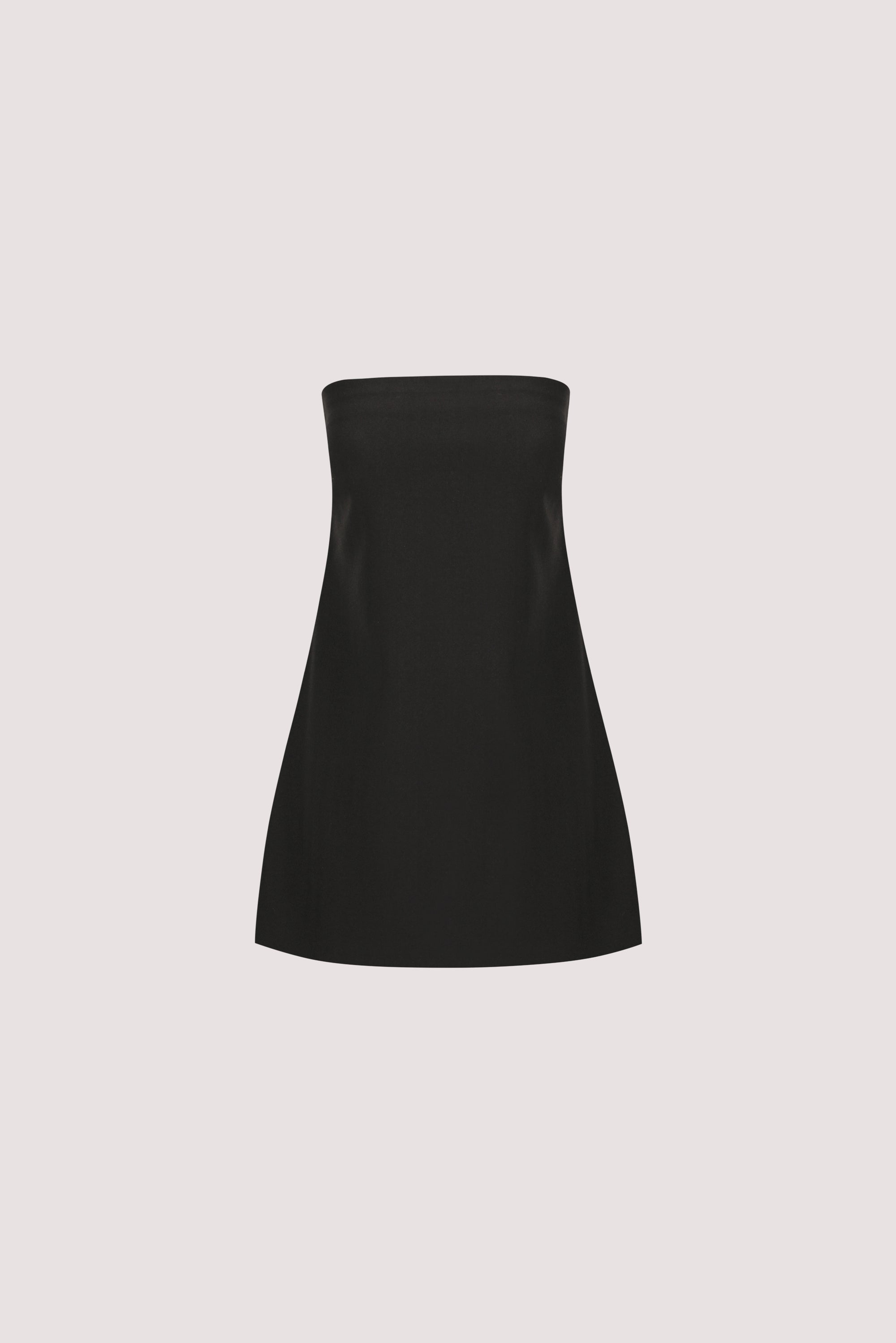 CYRUS BLACK STRAPLESS TUNIC TOP – DISSH