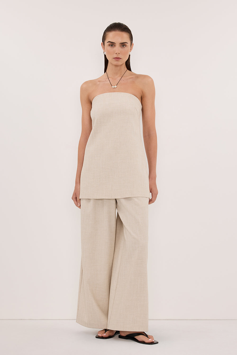 CYRUS NATURAL STRAPLESS TUNIC TOP