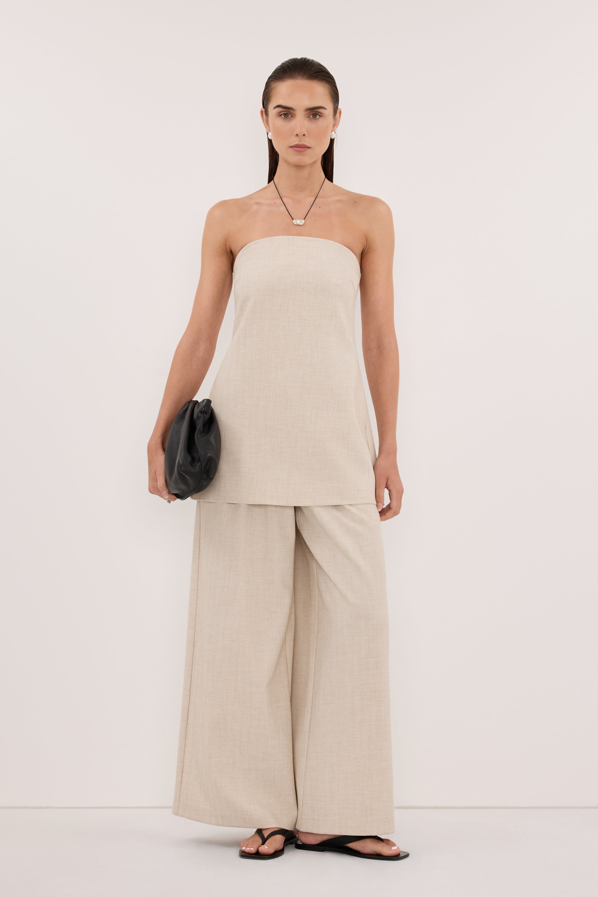 CYRUS NATURAL STRAPLESS TUNIC TOP