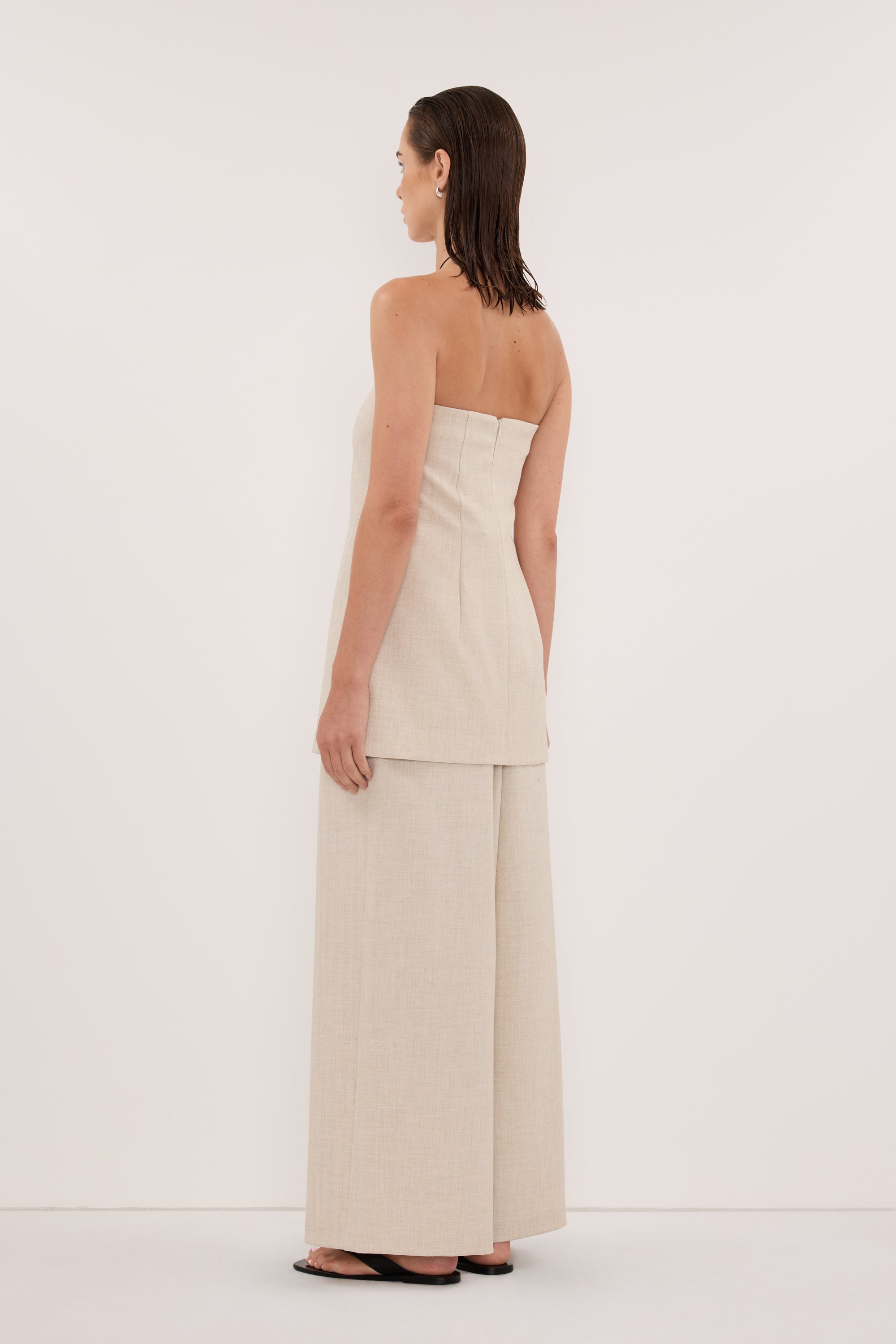 CYRUS NATURAL STRAPLESS TUNIC TOP