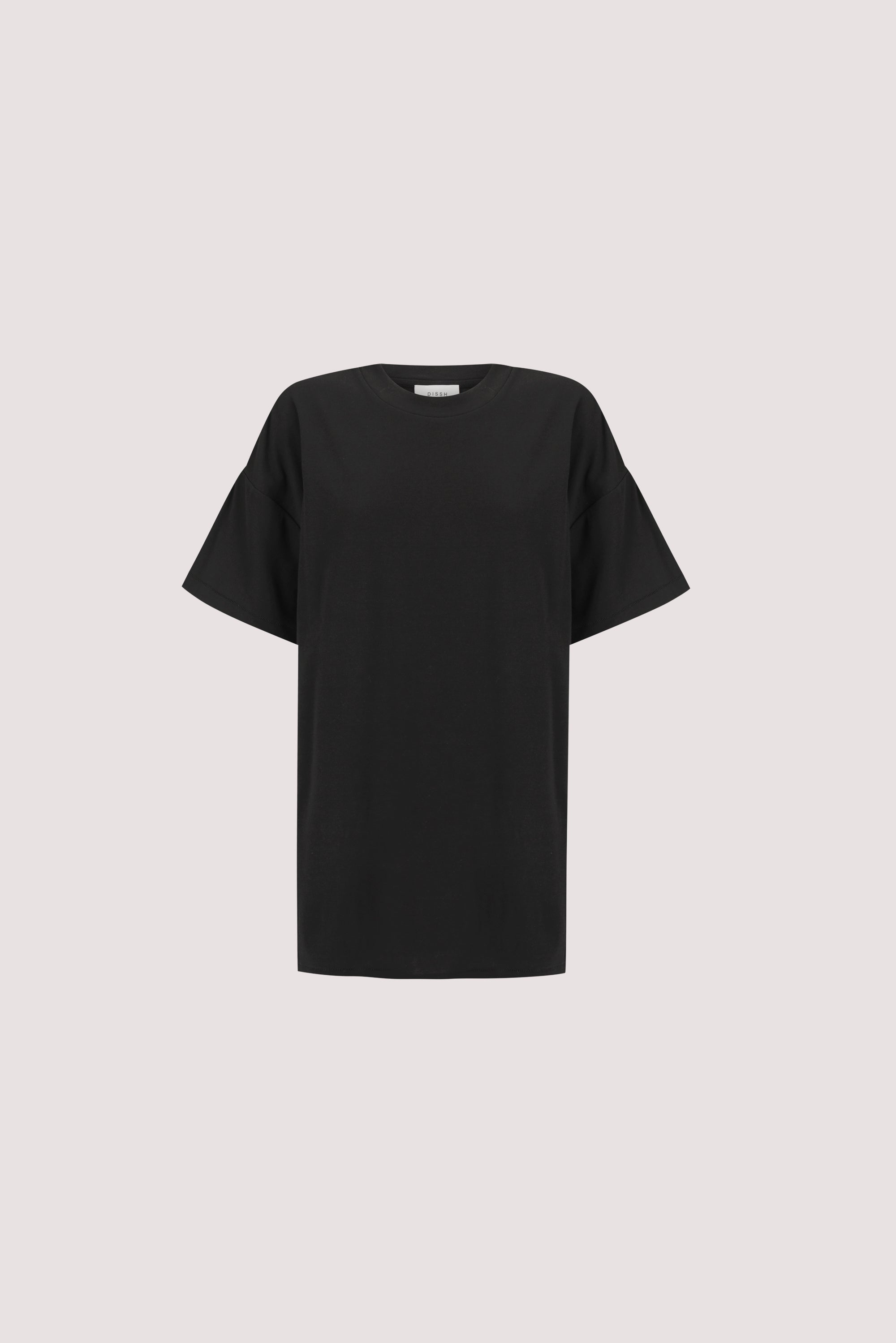 SLOANE BLACK COTTON LONGLINE TEE