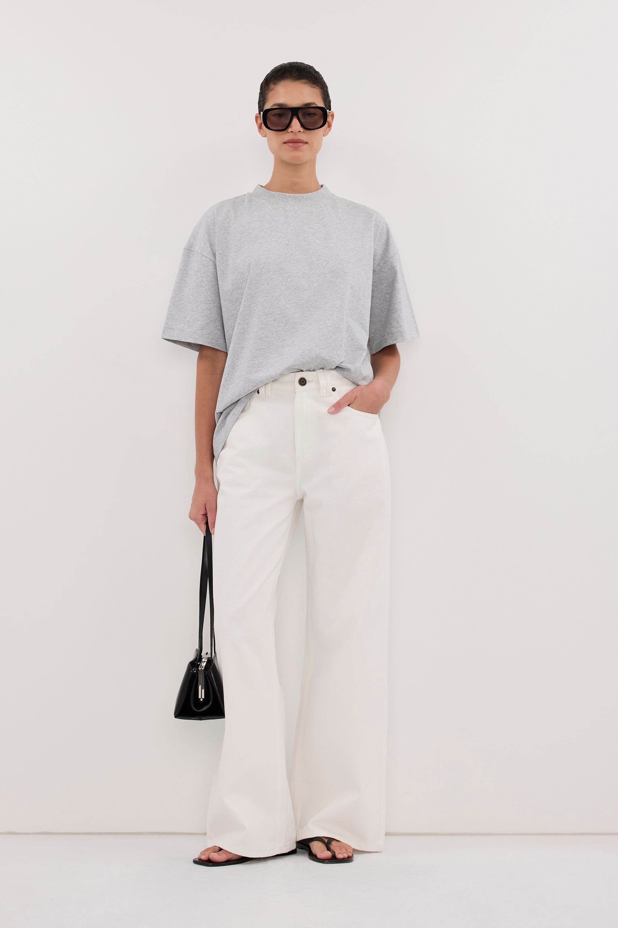 TYRA SILVER MARLE BOYFRIEND TEE