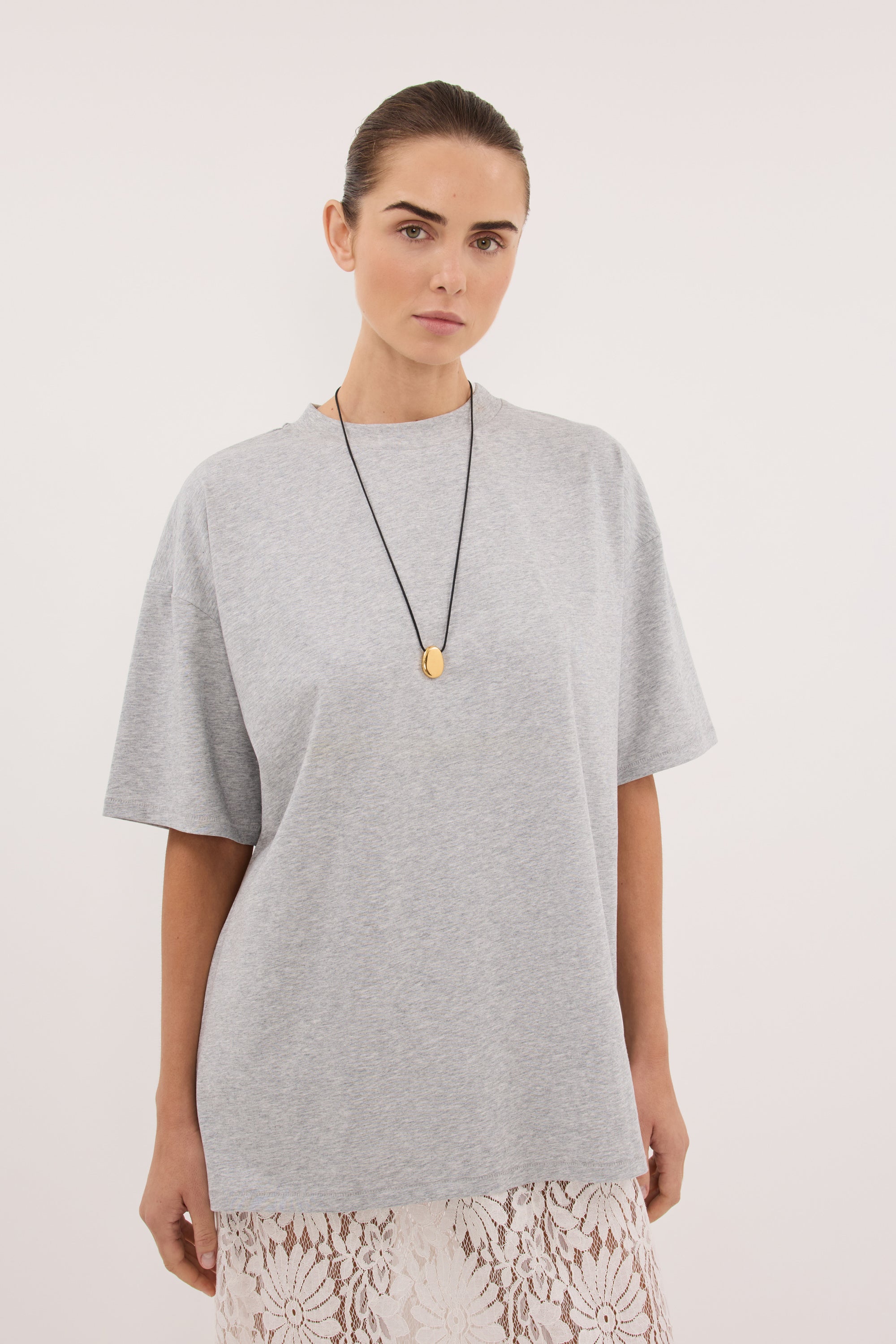 TYRA SILVER MARLE BOYFRIEND TEE